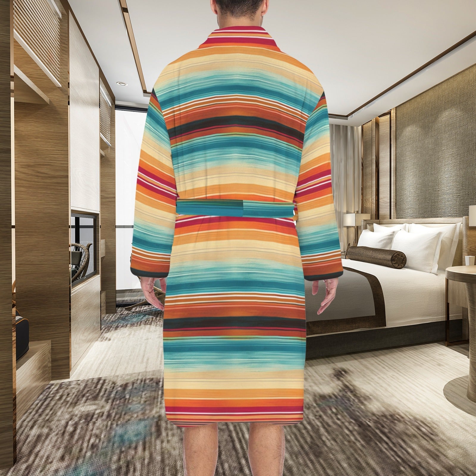 Southwestern Serape Men's Bath Robe