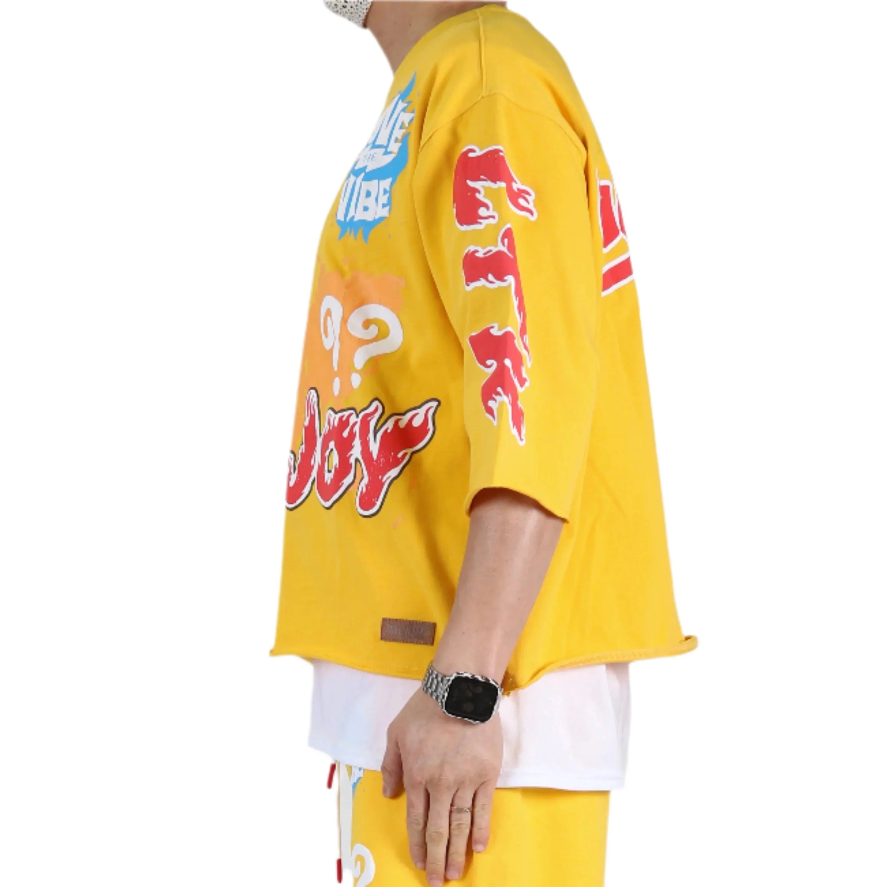 MERTI SN/ Jersey 3/4 Sleeve Crop Top Tee