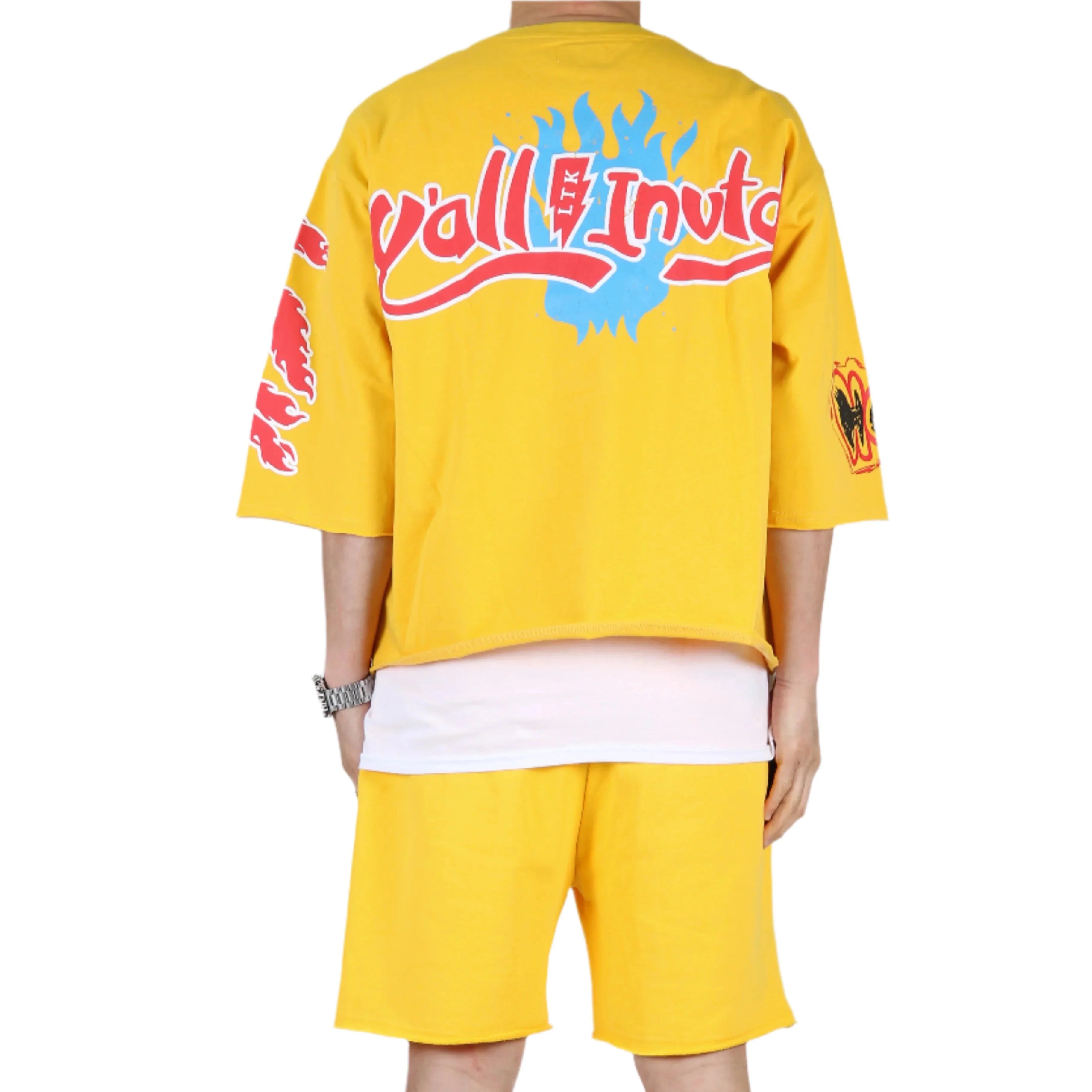 MERTI SN/ Jersey 3/4 Sleeve Crop Top Tee