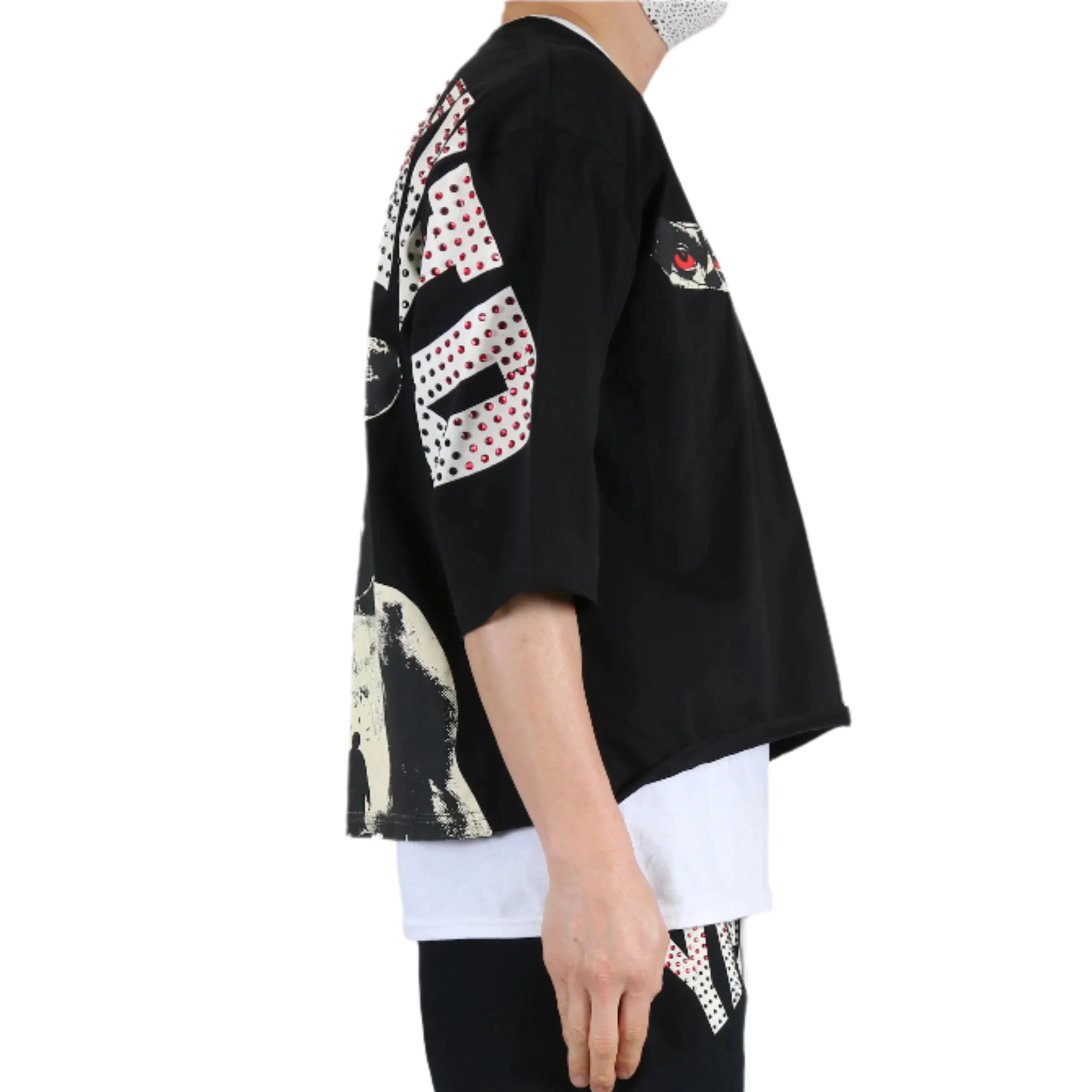 MIESHA SN/ Jersey 3/4 Sleeve Crop Top Tee