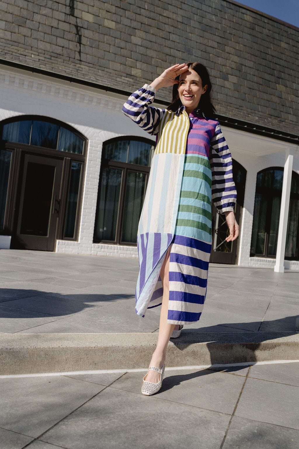 Sienna Linen Stripe Midi Dress