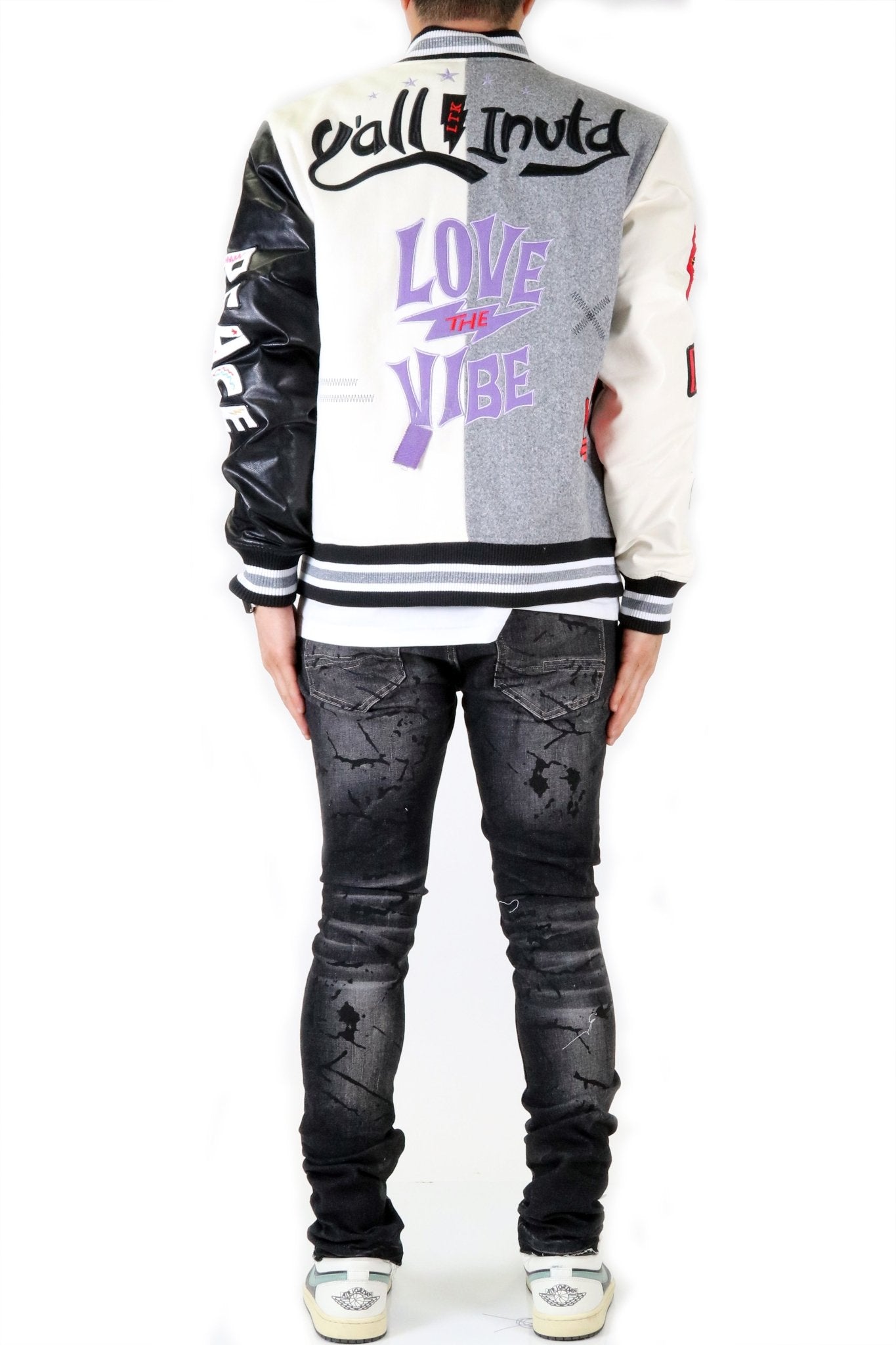 CAPELLA Men's Melton Body with Faux Leather Sleeve Varsity Jacket