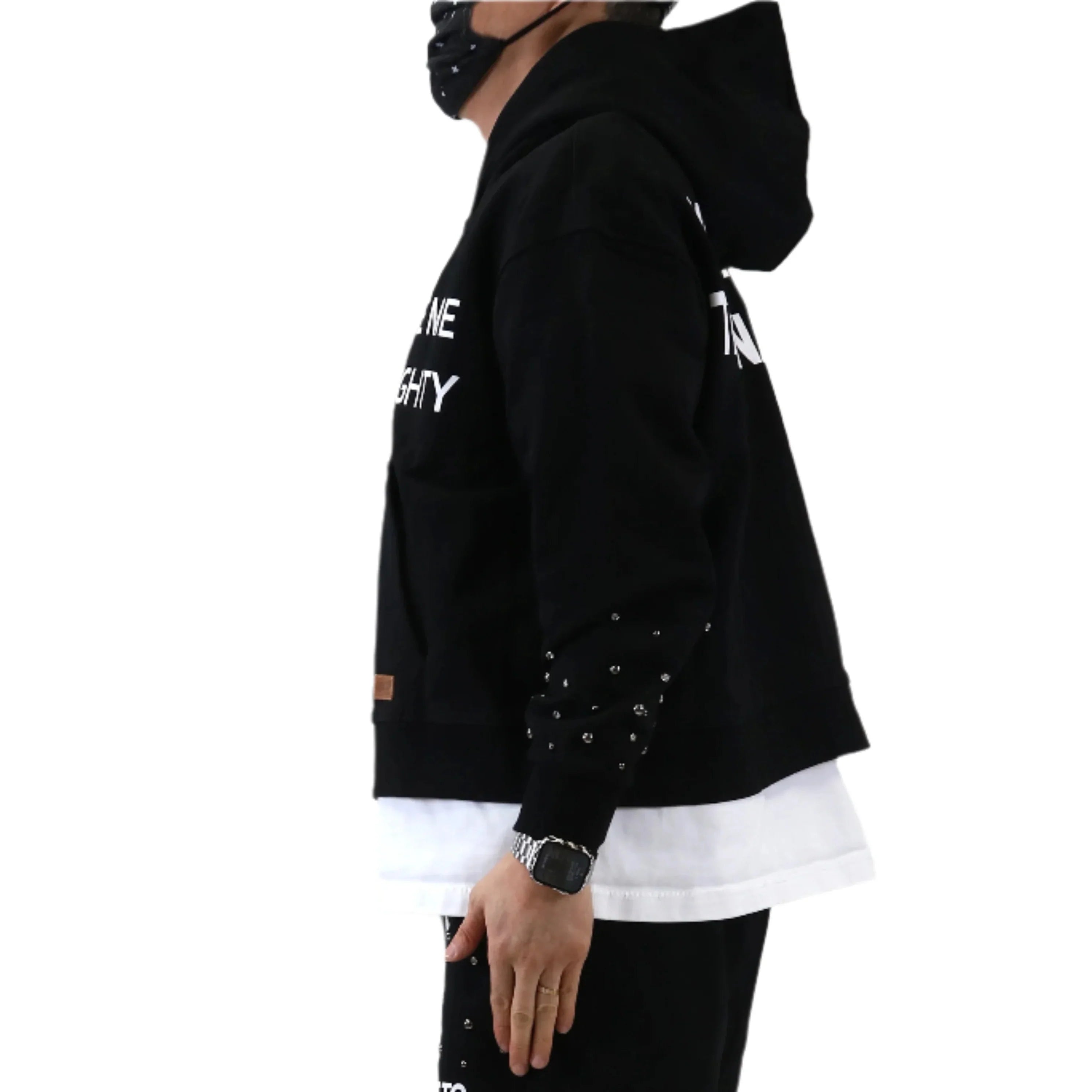 KARAN French Terry Long Sleeve Crop Top Full Zip Hoodie