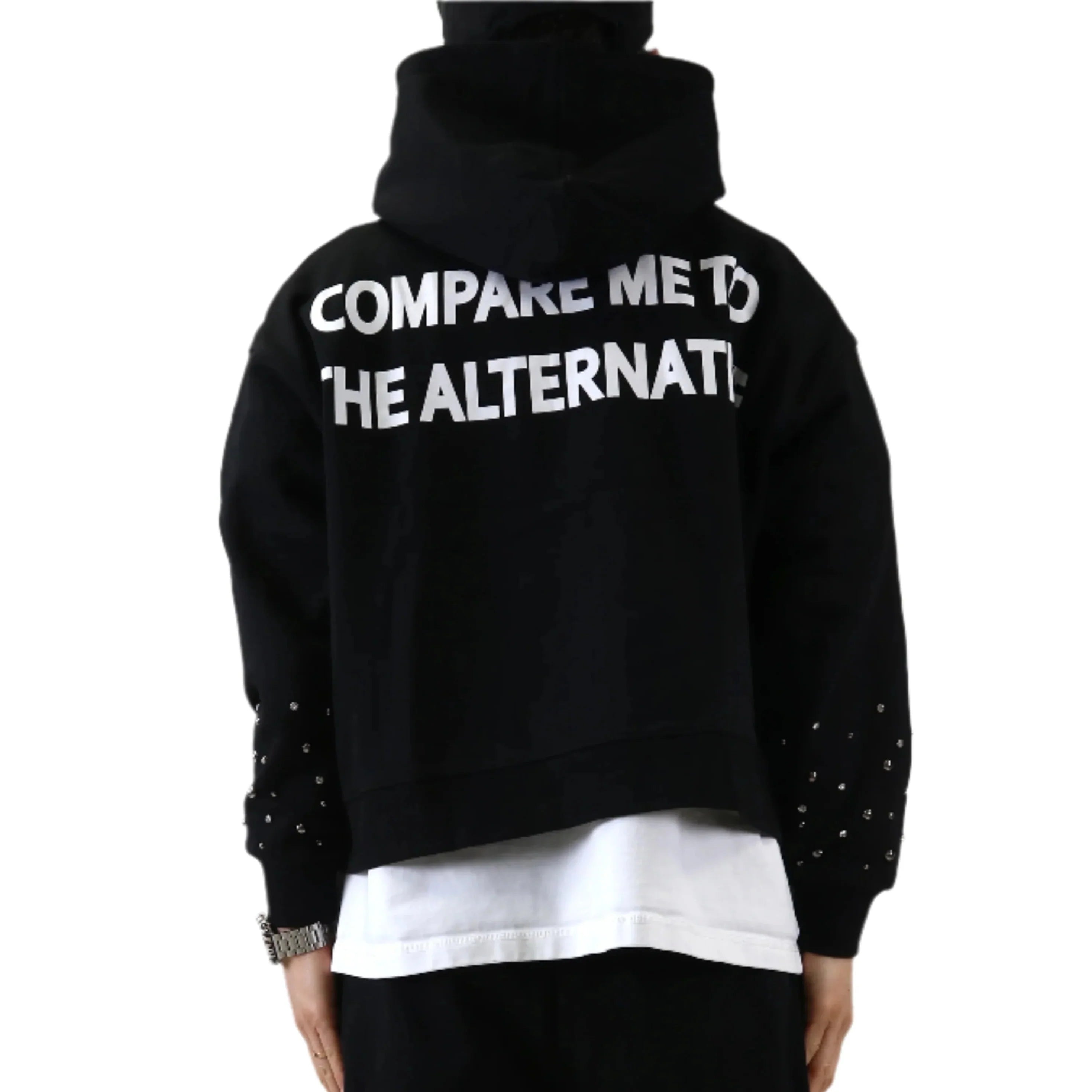 KARAN French Terry Long Sleeve Crop Top Full Zip Hoodie