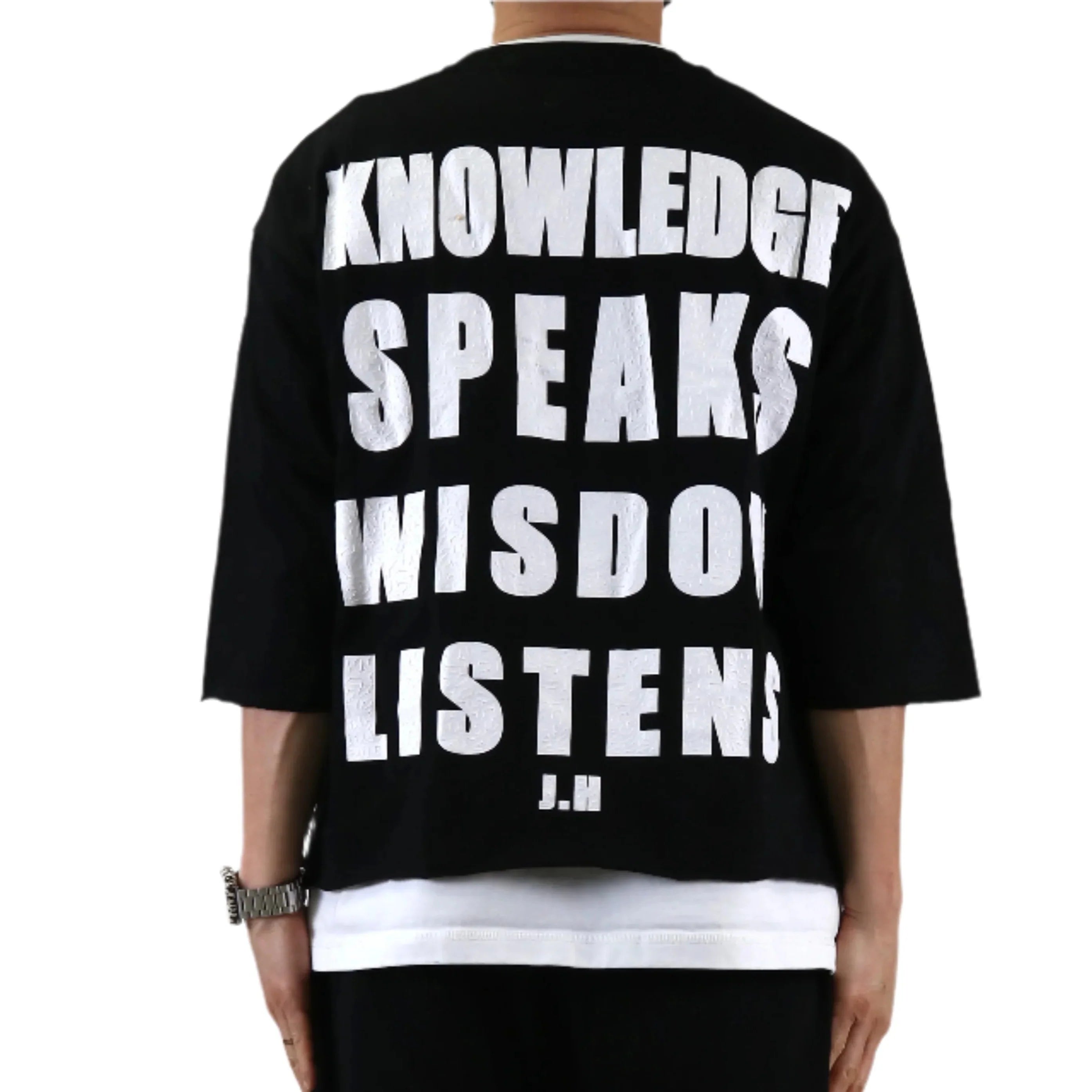 CURTIS SN/ Jersey 3/4 Sleeve Crop Top Tee