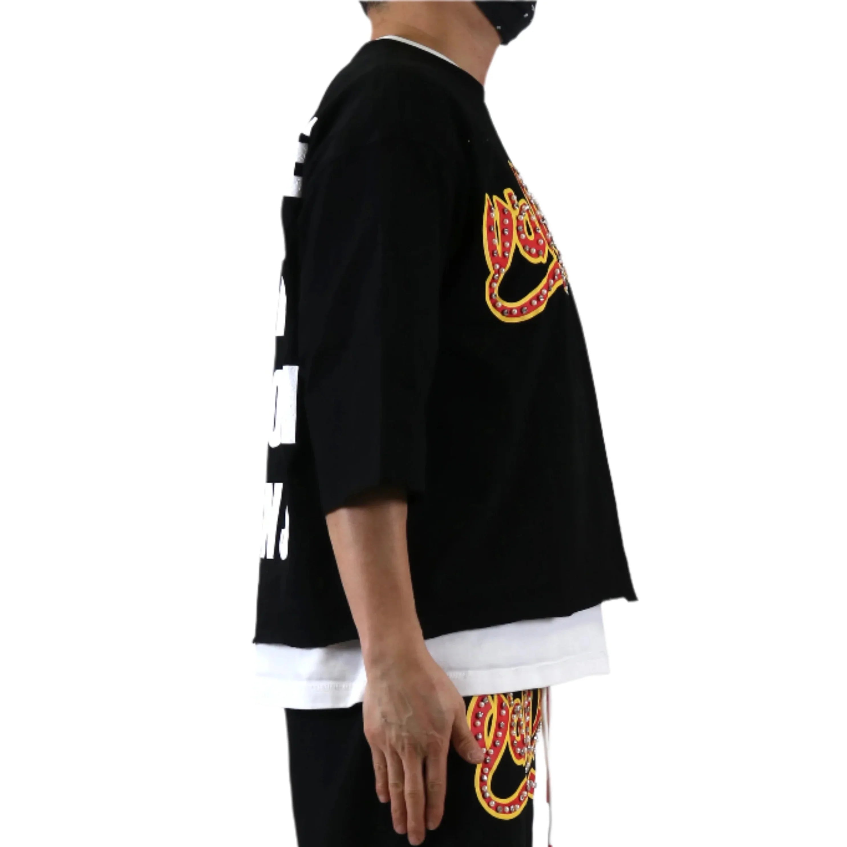 CURTIS SN/ Jersey 3/4 Sleeve Crop Top Tee