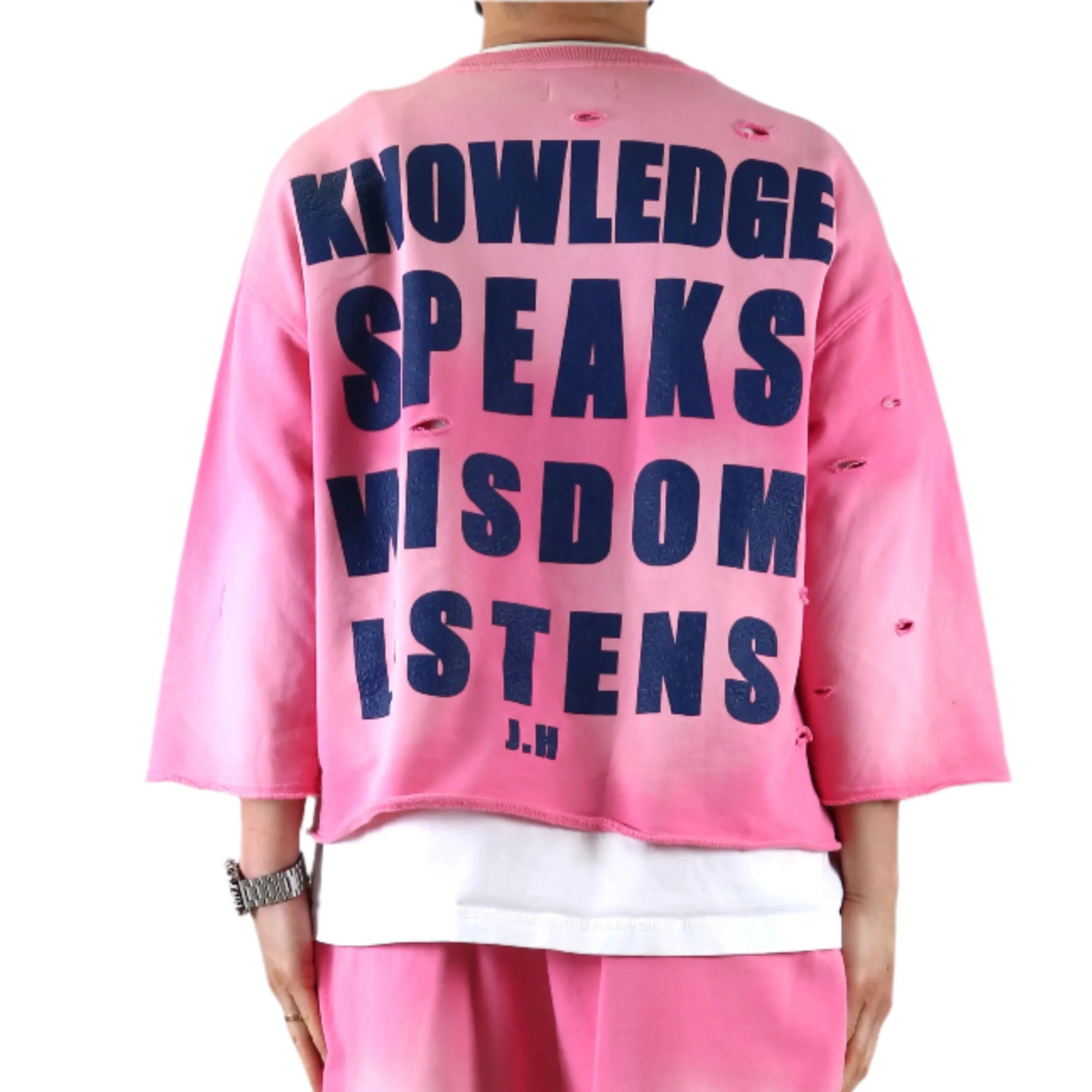 DARIUS S/N Jersey 3/4 Sleeve Crop Top Tee