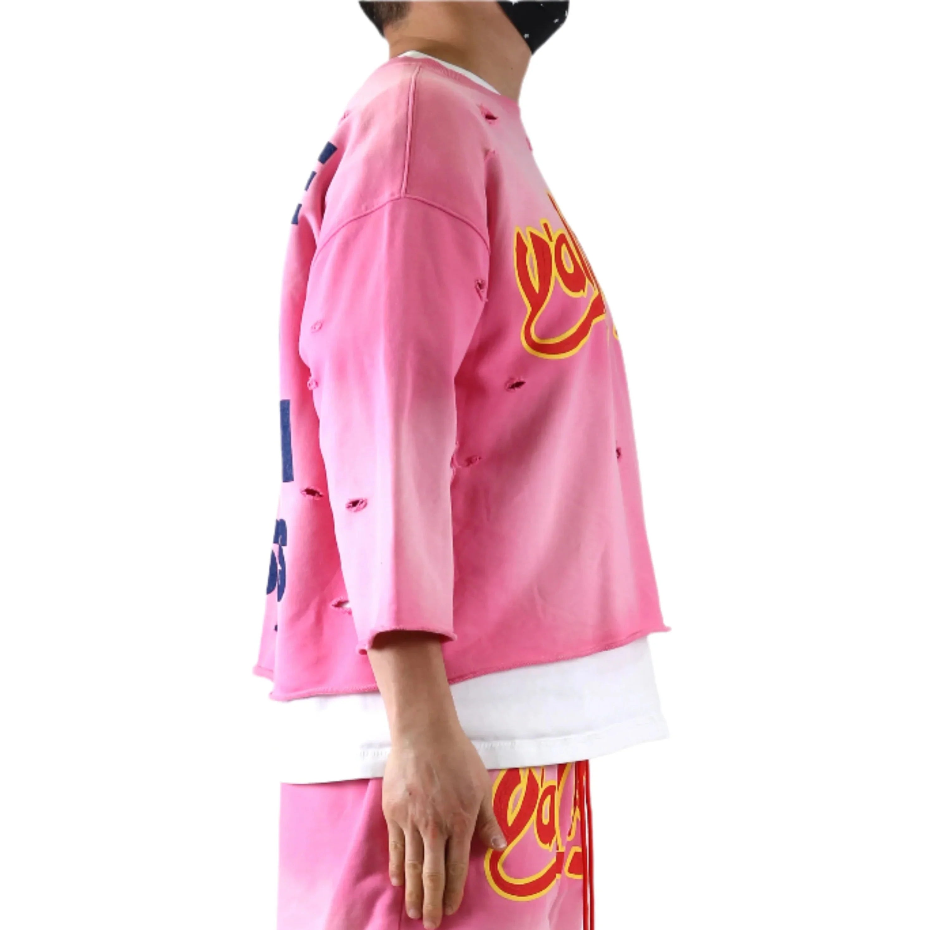 DARIUS S/N Jersey 3/4 Sleeve Crop Top Tee