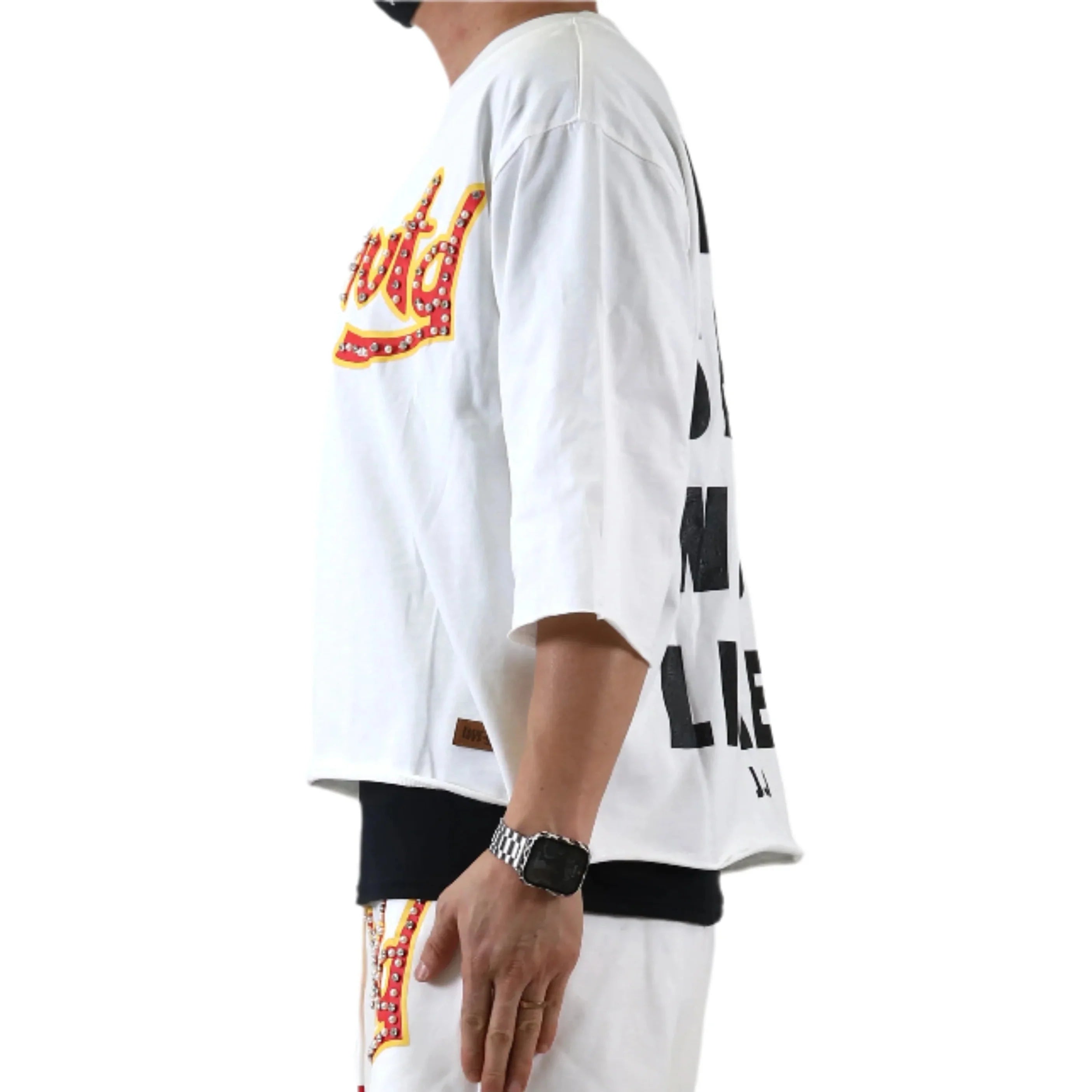 MORGAN SN/ Jersey 3/4 Sleeve Crop Top Tee