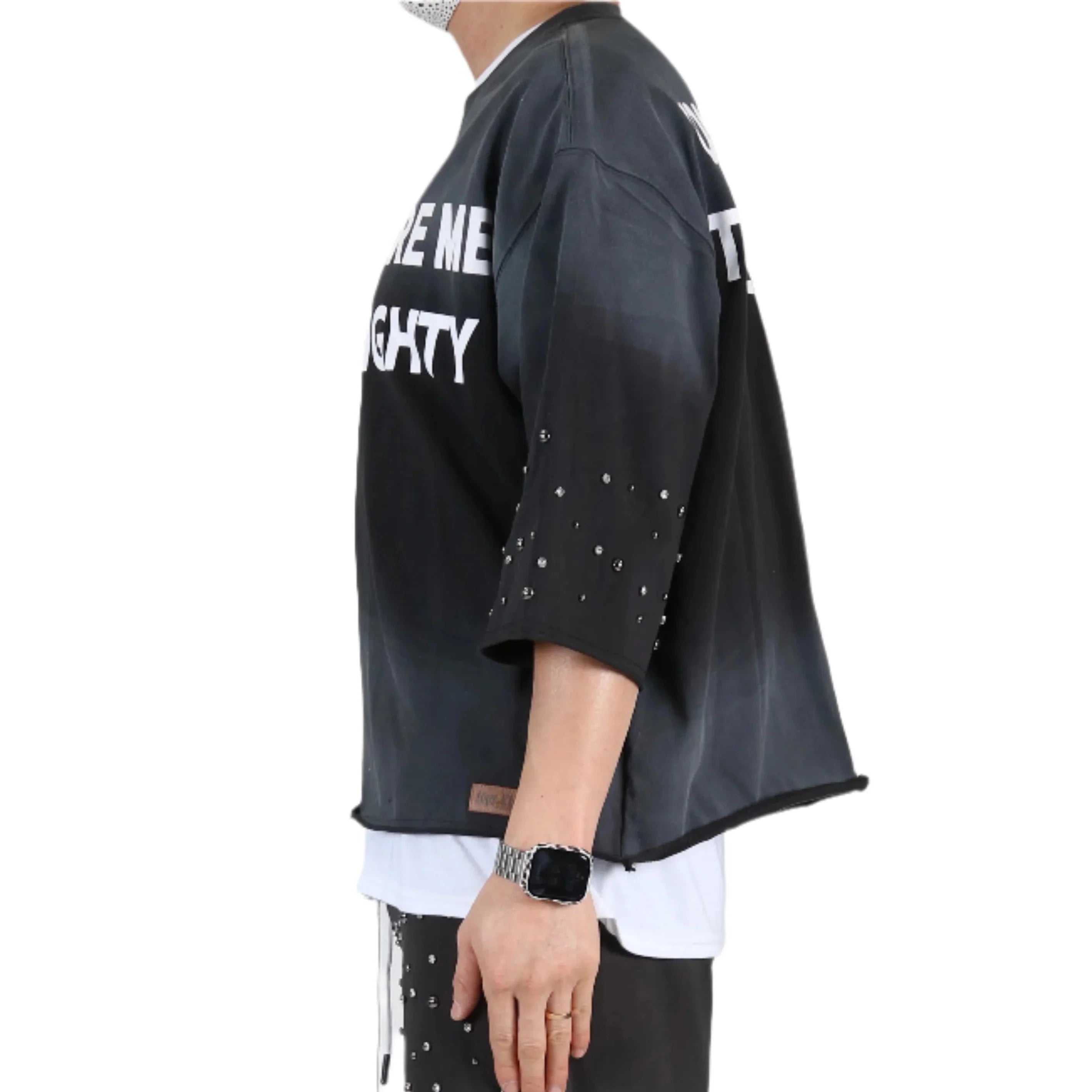 GLENN S/N Jersey 3/4 Sleeve Crop top Tee