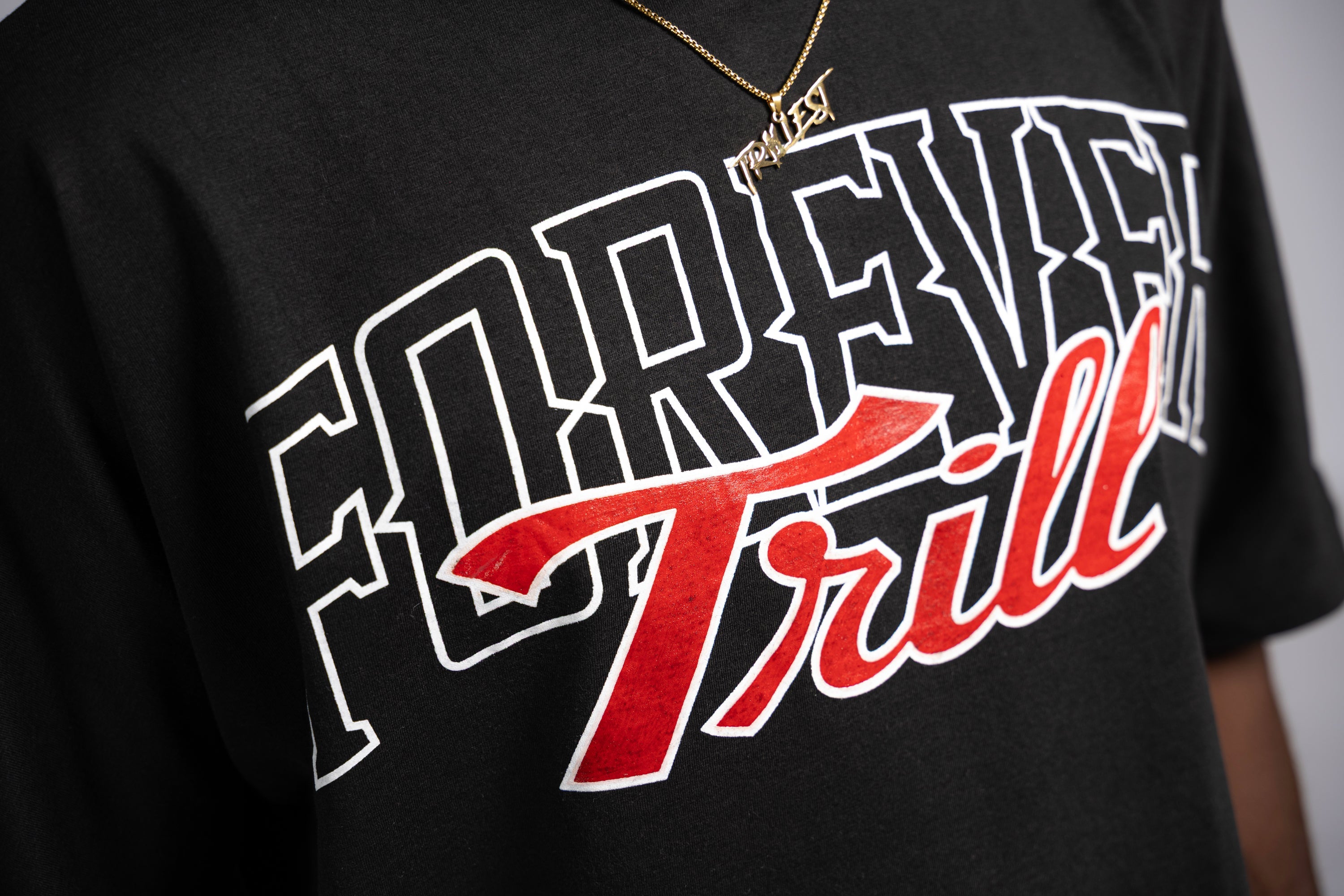 Forever Trill T-Shirt - Black/White/Red (Oversized)