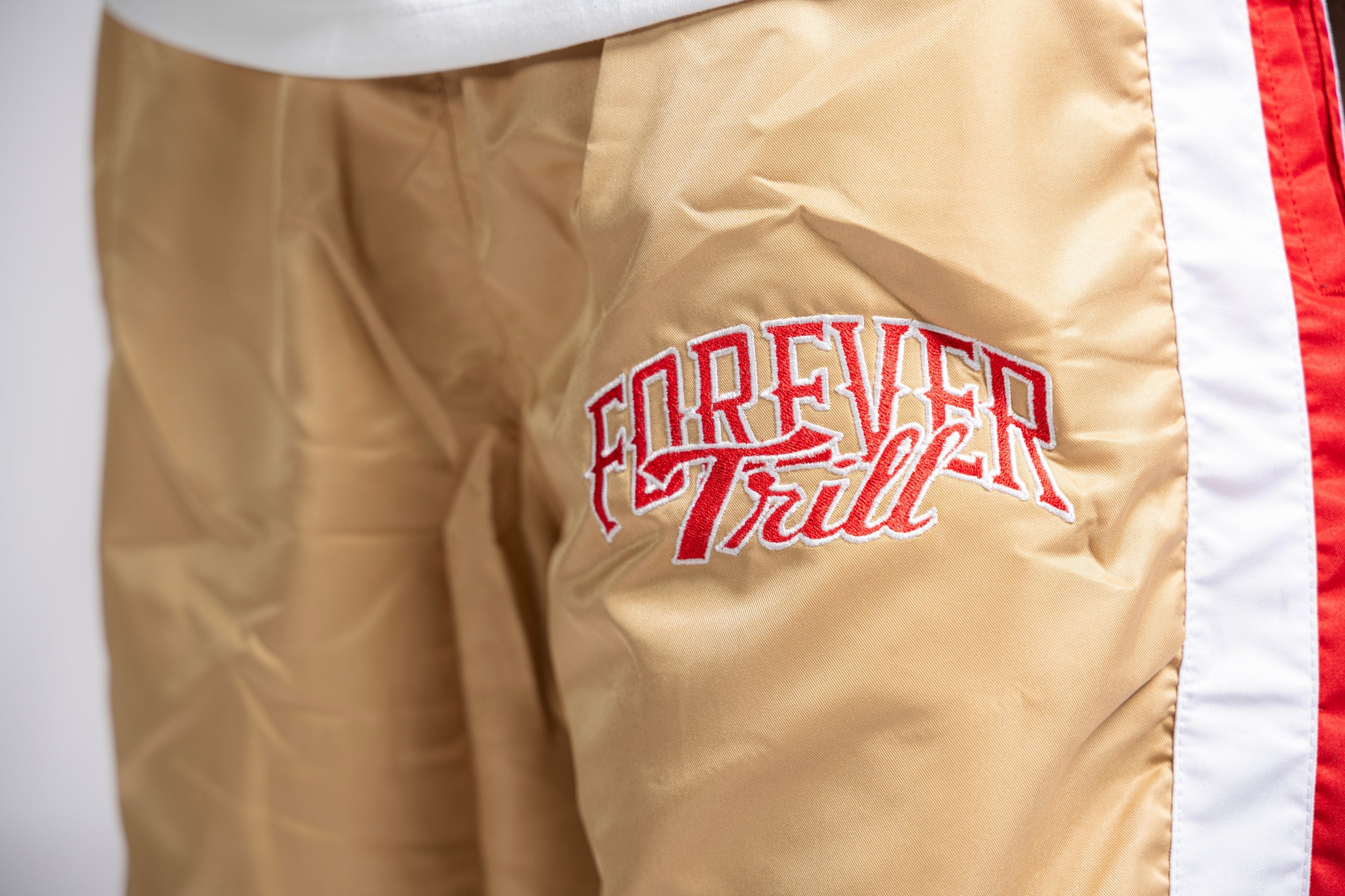 Forever Trill 3 Stripe Pants - Cream/Red/White