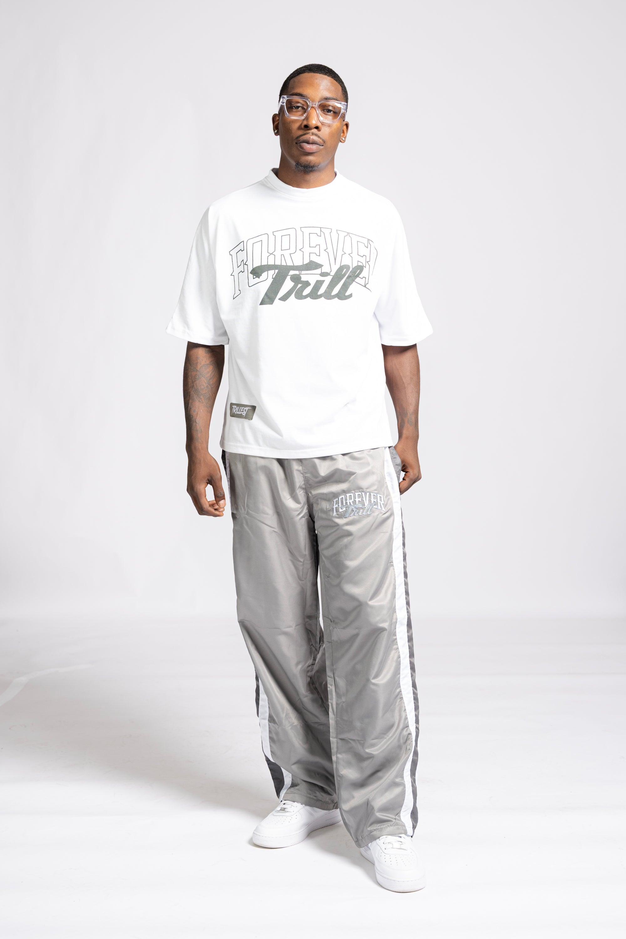 Forever Trill 3 Stripe Pants - Gray