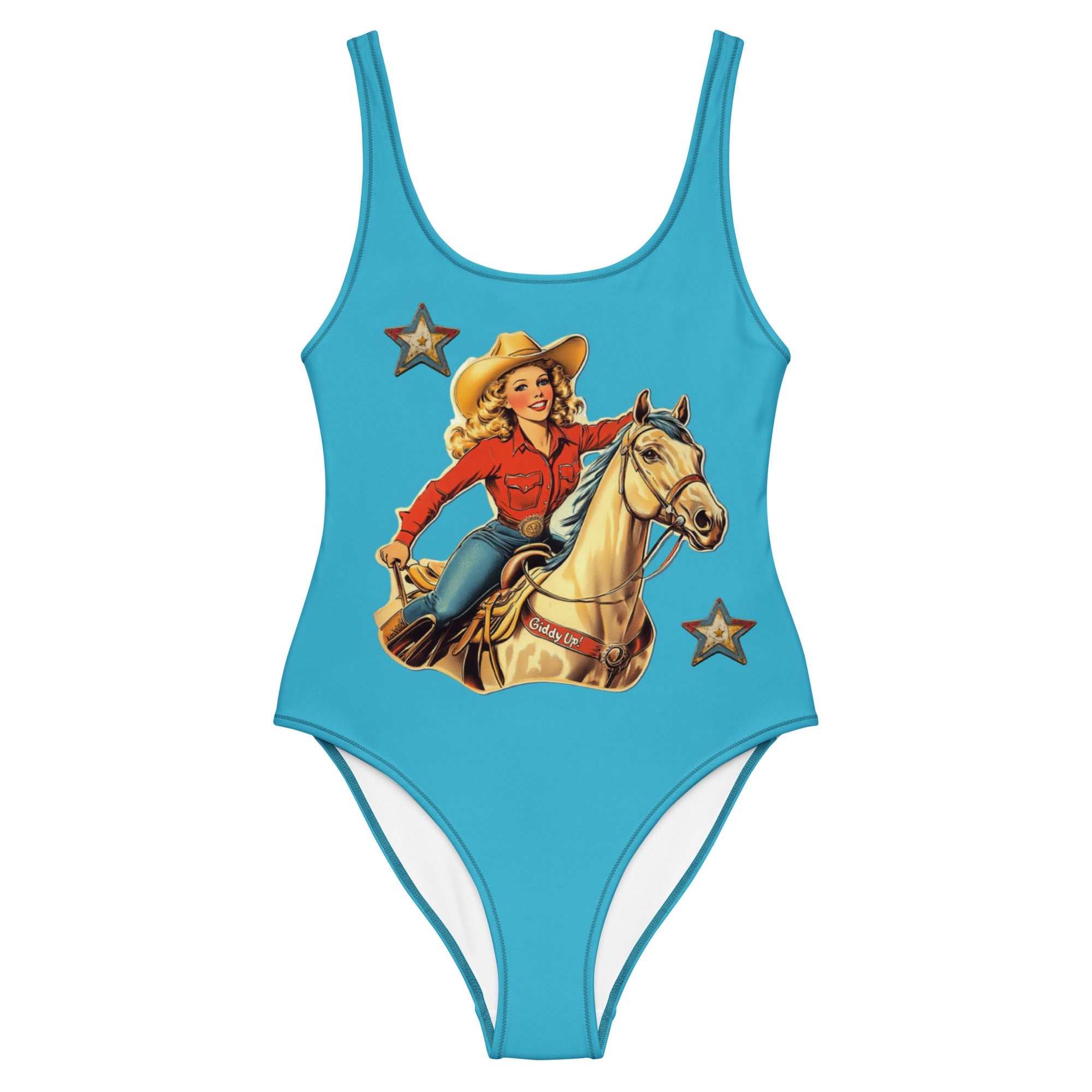 Yeehaw Vintage Cowgirl One-Piece Swimsuit
