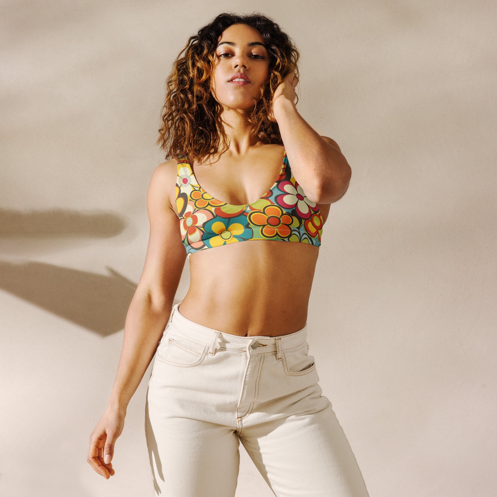 Yeehaw Woodstock Retro Floral Bikini Top