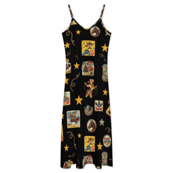 Vintage Cowgirl Collage Western Sun Dress