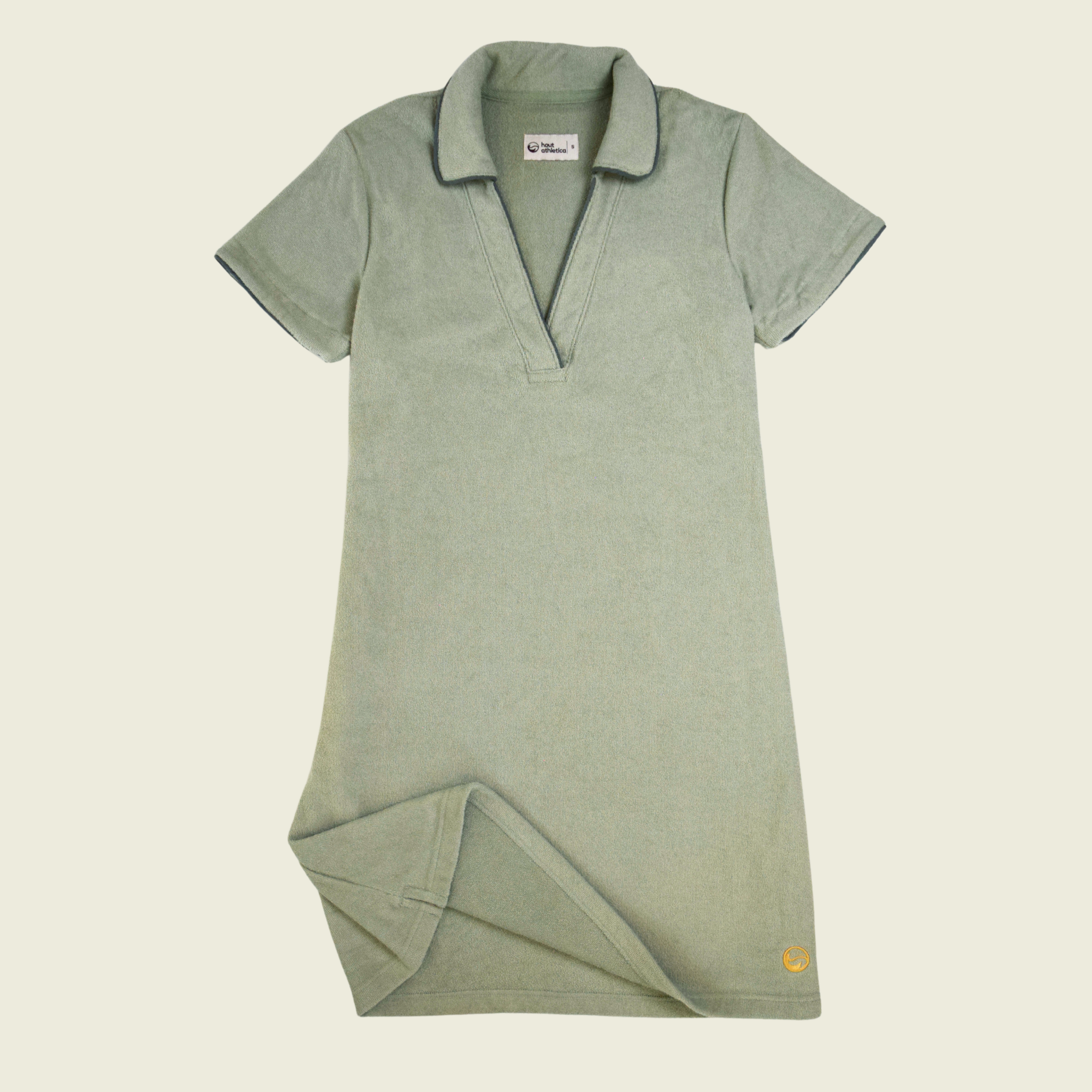Sage Terry Cloth Polo Dress