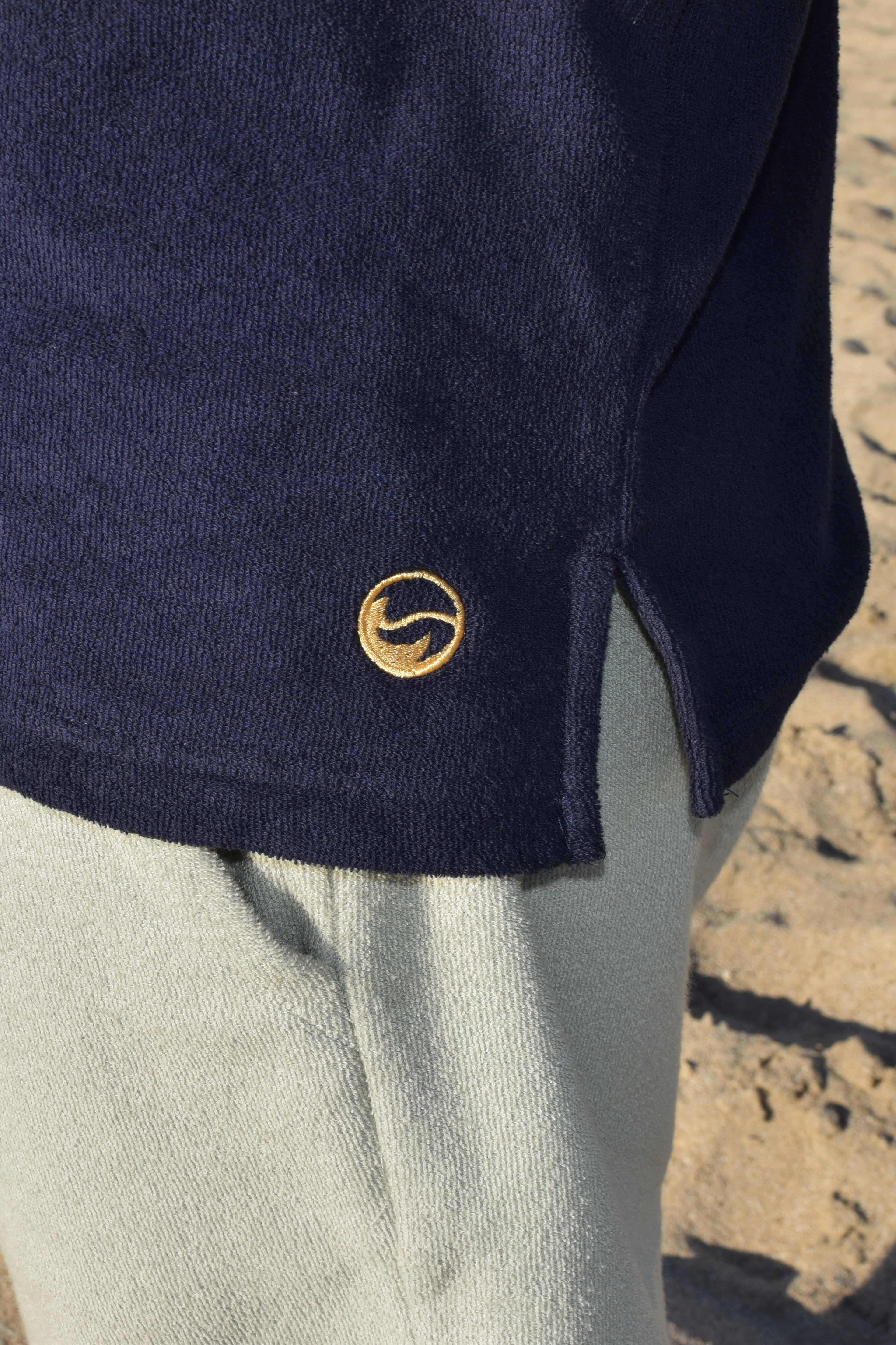 Navy Toweling Terry Polo