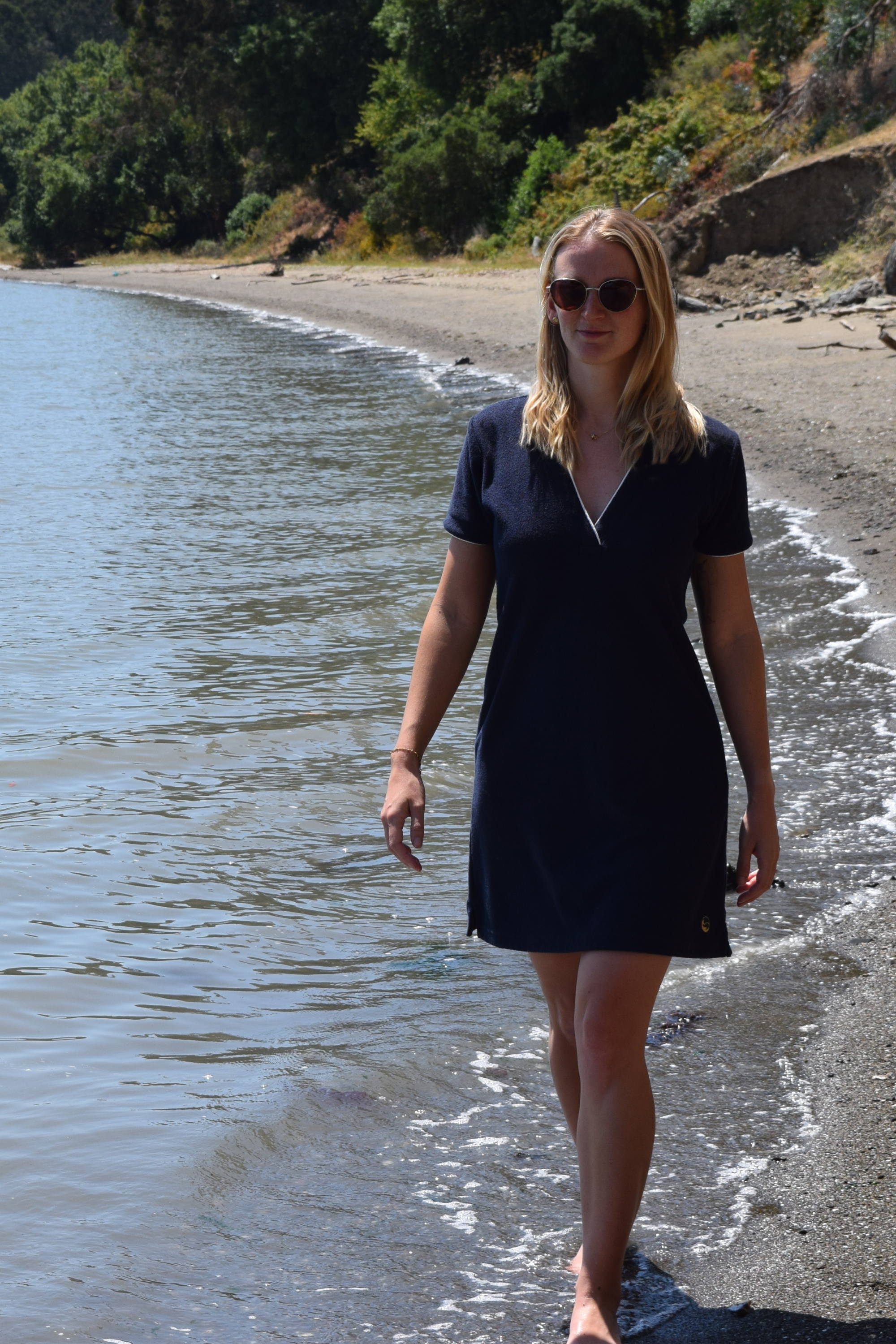 Navy Terry Cloth Polo Dress