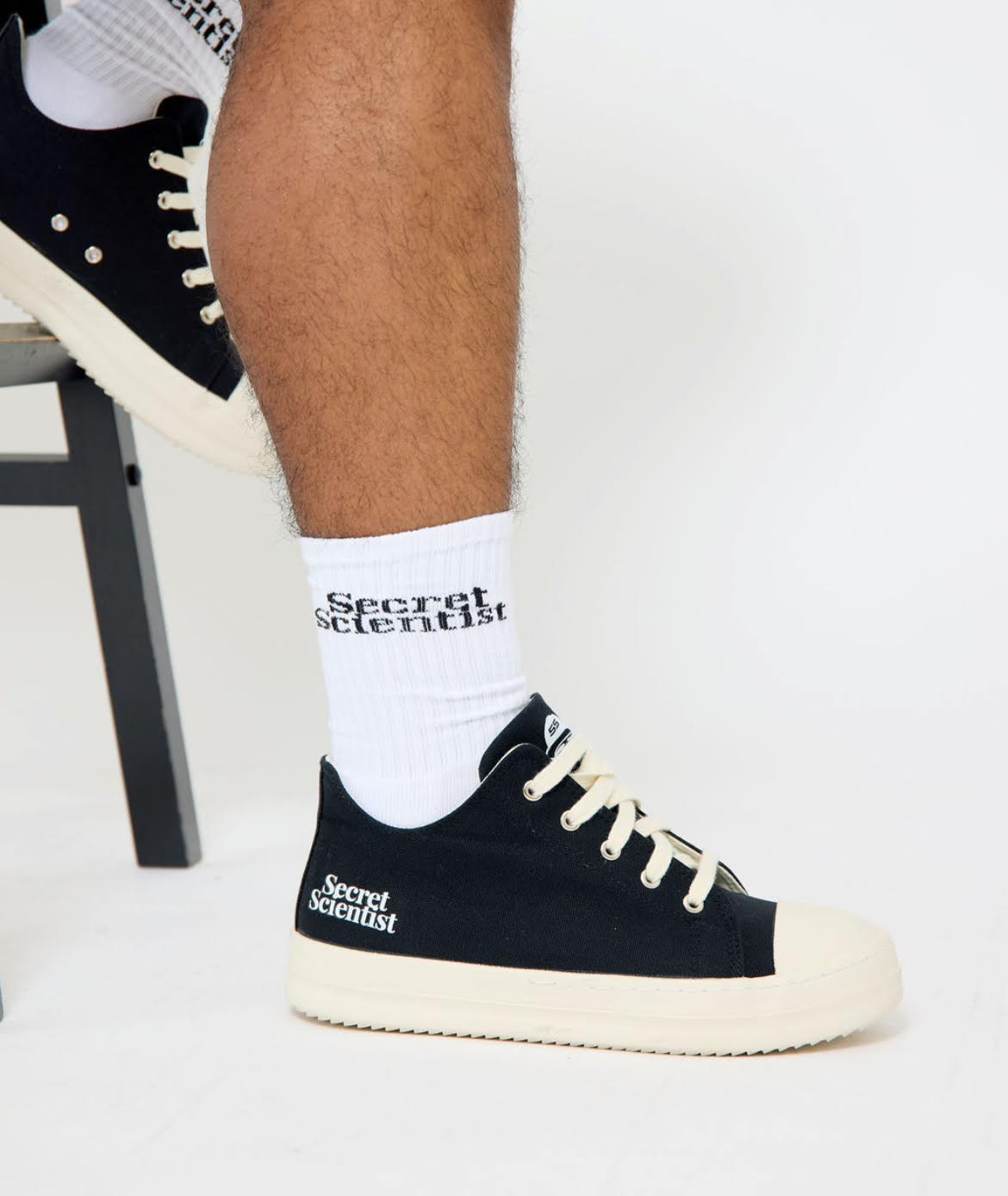 Stacked Secret Scientist Socks - White