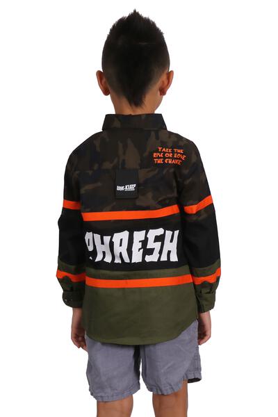 VETI Kid's Premium Twill Shirt With Multi Color Cut-blocks