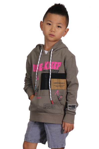Ash Grey Kid's Premium French Terry Fleece Hoodie
