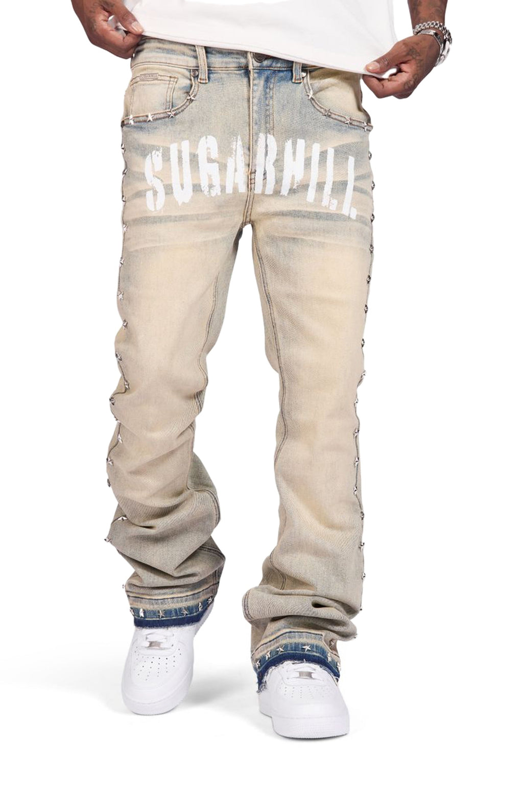 Sugarhill Dallas Stacked Jeans - Wheat Fade