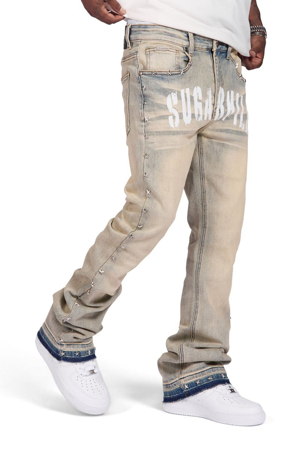 Sugarhill Dallas Stacked Jeans - Wheat Fade