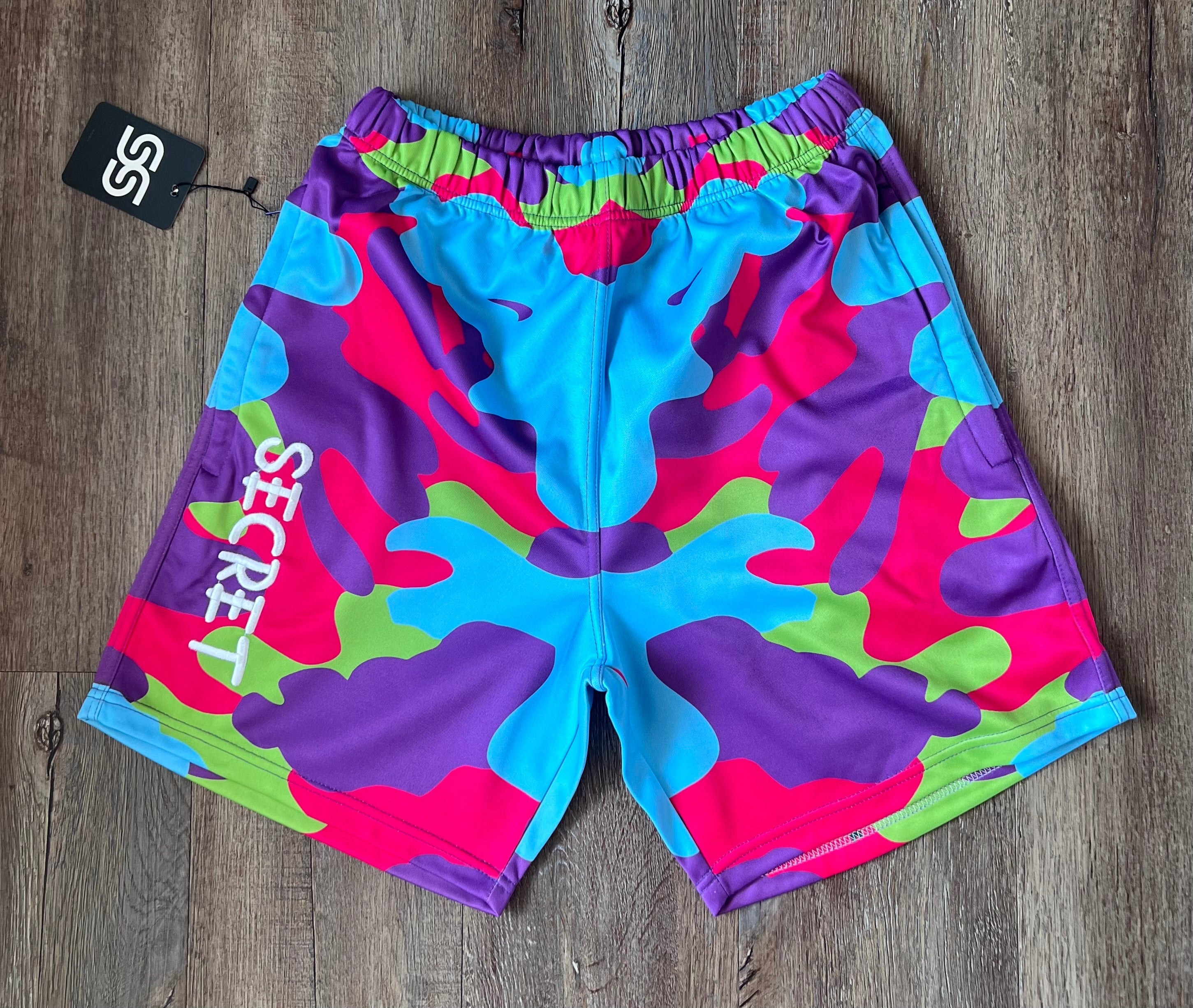 Baby Blue/Pink Multi Camo Shorts
