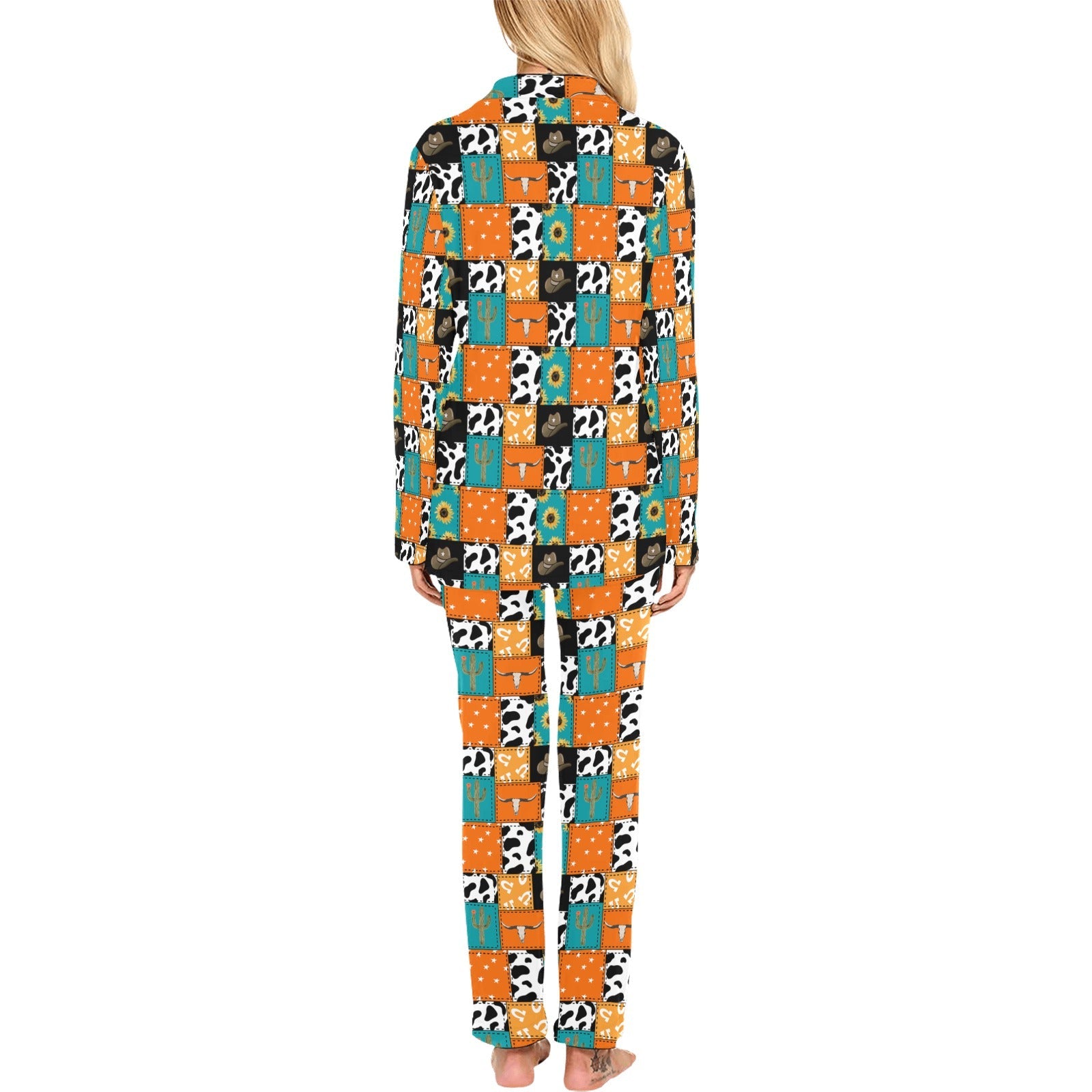 Western Patchwork Women's Western Pajama Set