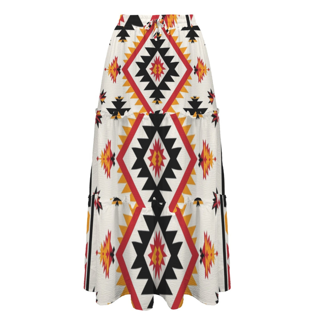 San Antonio Aztec Tiered Prairie Maxi Skirt