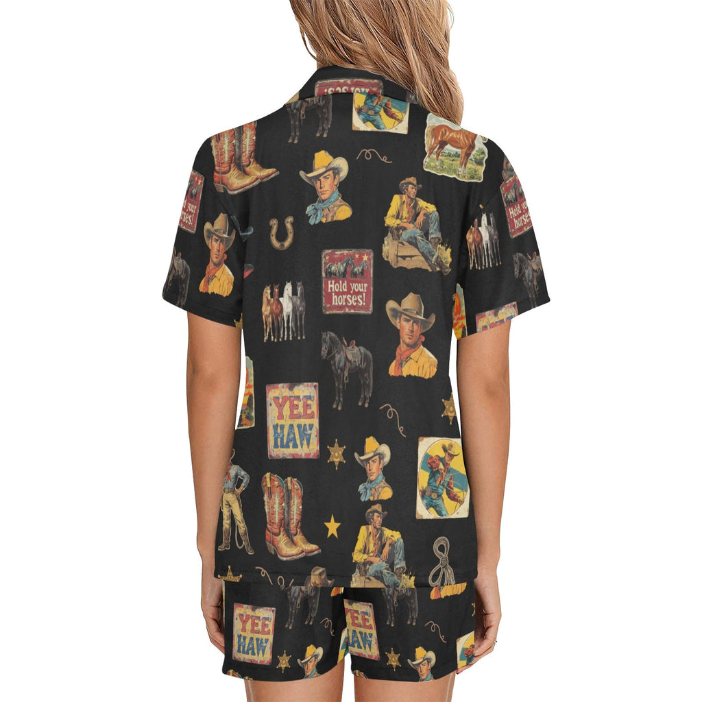 Vintage Cowboy Collage Western Pajama Set