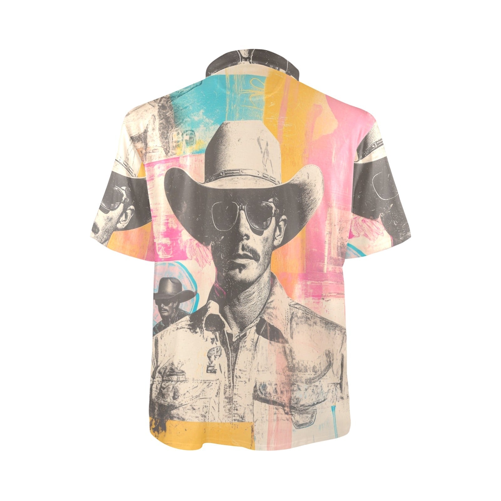 Baha Ranch Retro Pop Western Cool Cowboy Polo Shirt