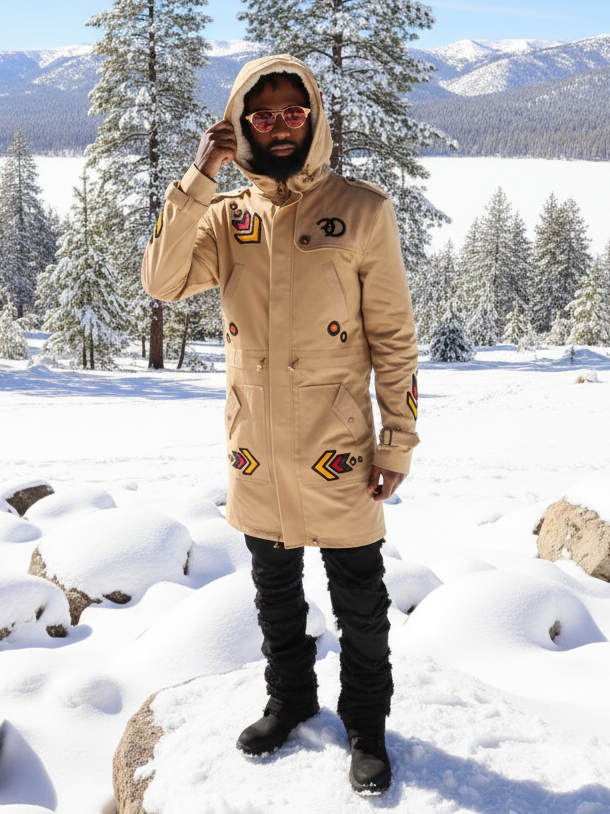 Makobi Jovan Aztec Weather Proof Coat, Khaki, product front