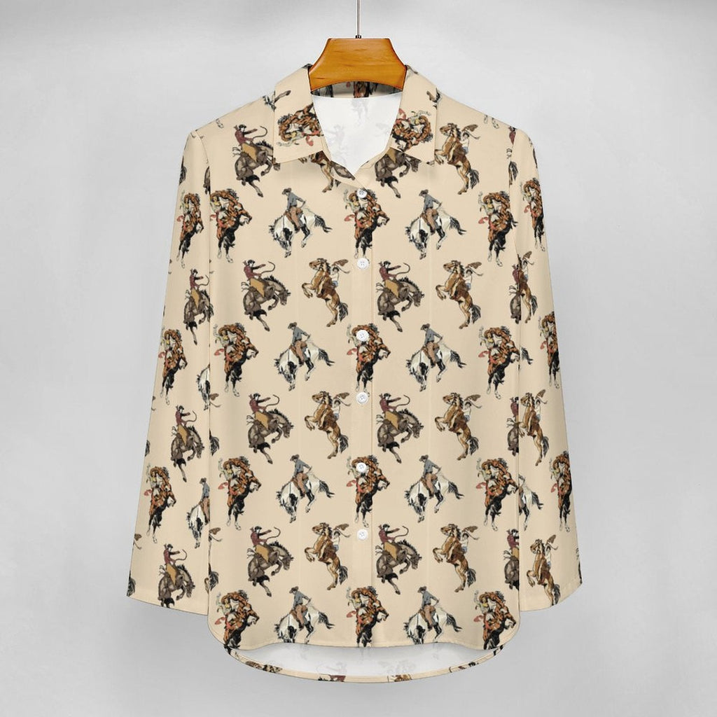 Baha Ranch Vintage Cowgirl Western Button Up Blouse