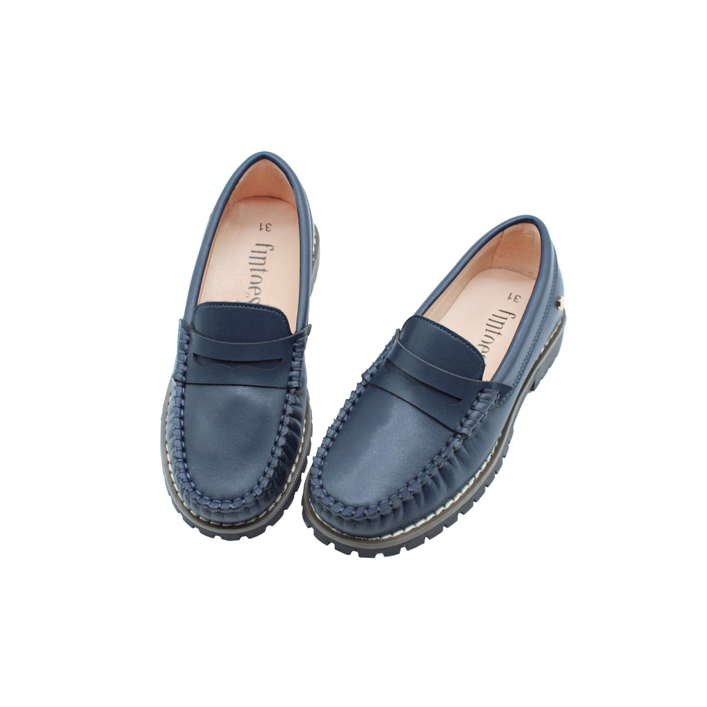 Navy leather