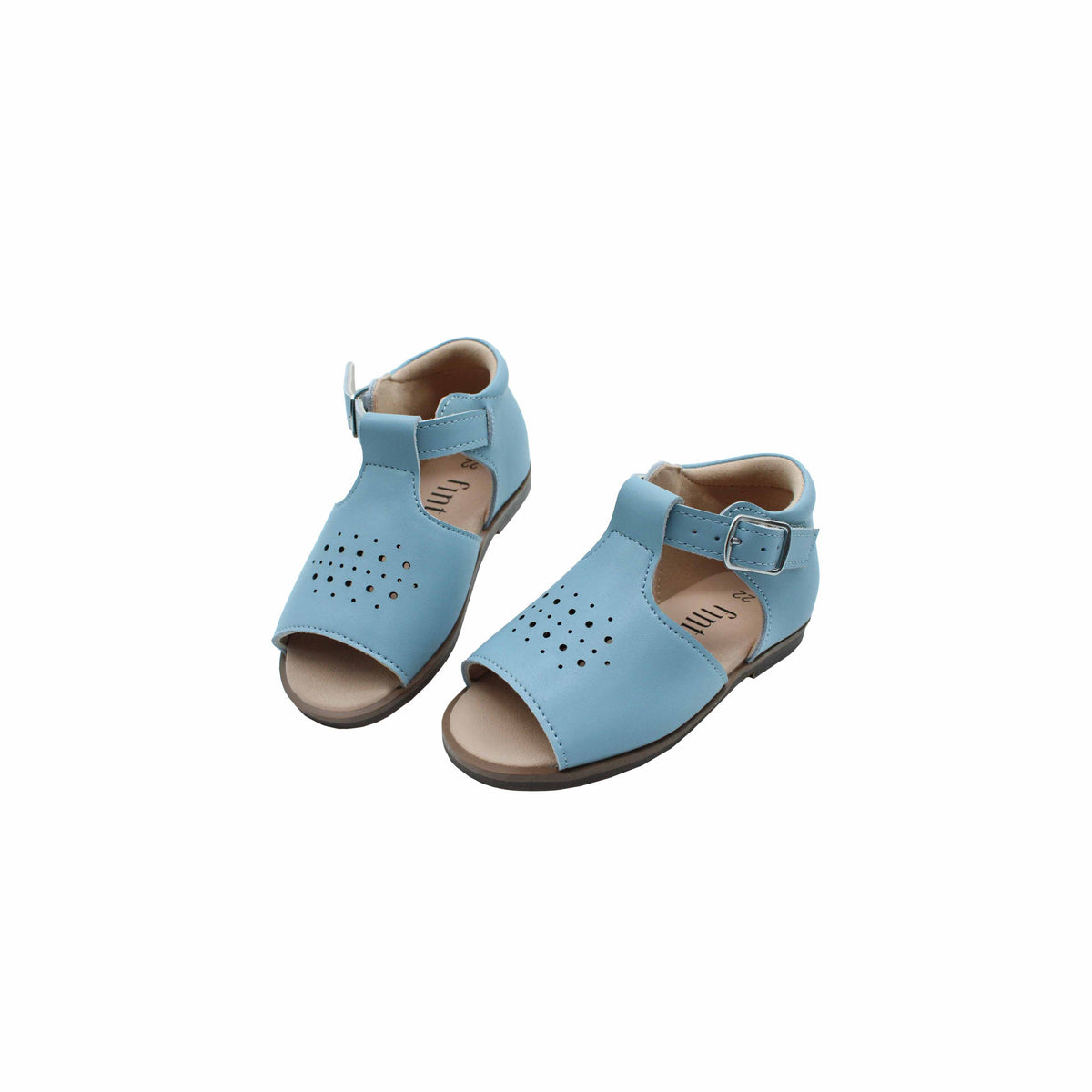 Fintoes Kids' Dusty Blue Leather Sandals