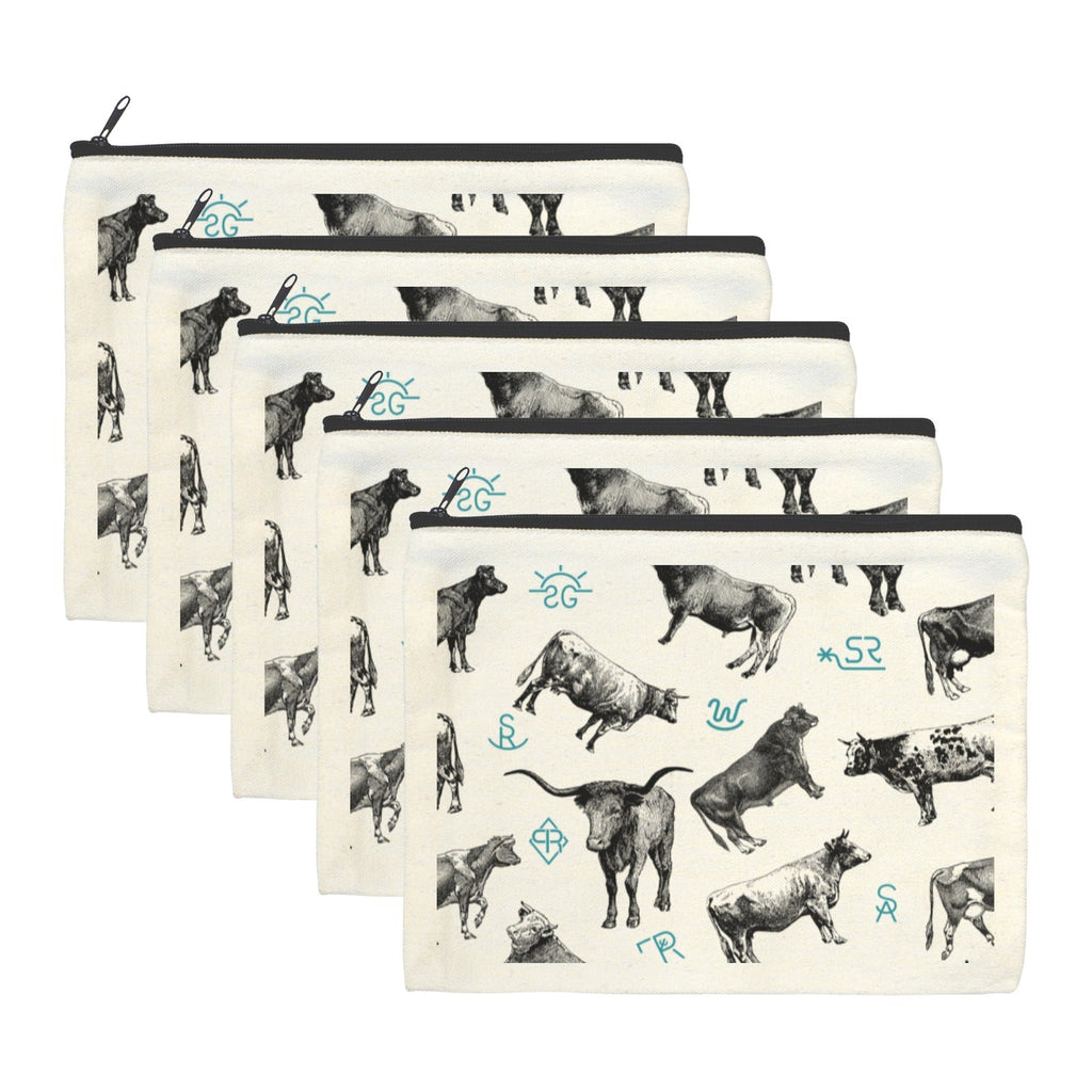 Cattle Brands Cosmetic Bag Pack of 5 Made in America