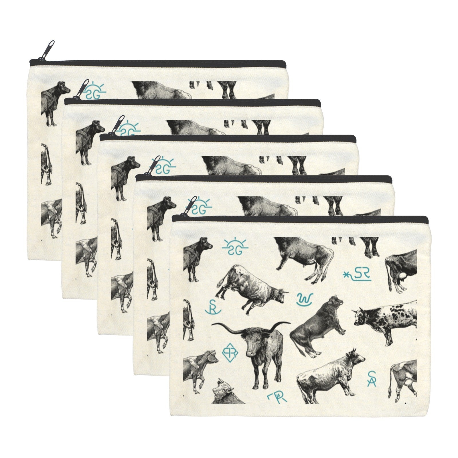 Cattle Brands Cosmetic Bag Pack of 5 Made in America