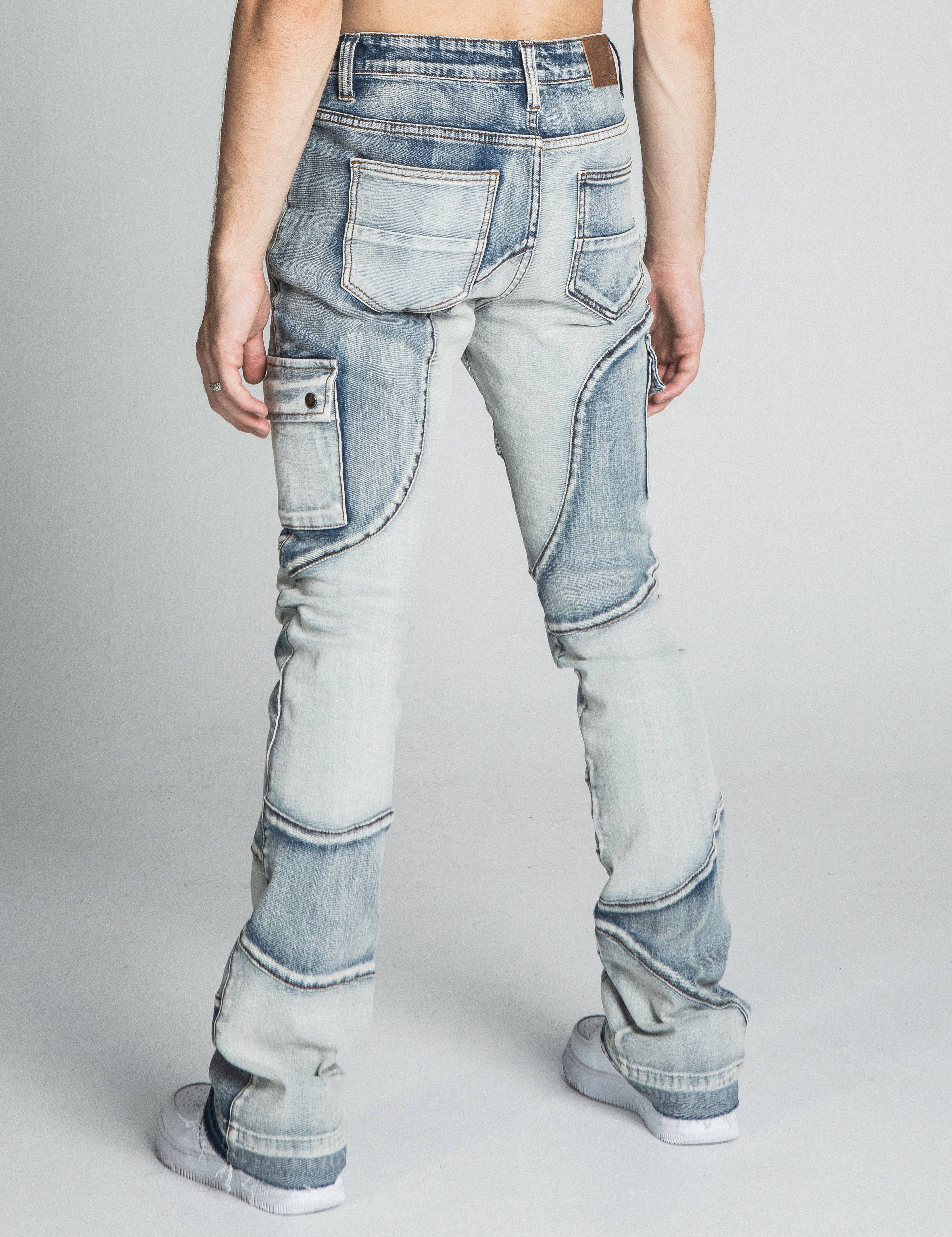 AJ40SK COLOR BLOCK STACKED JEANS