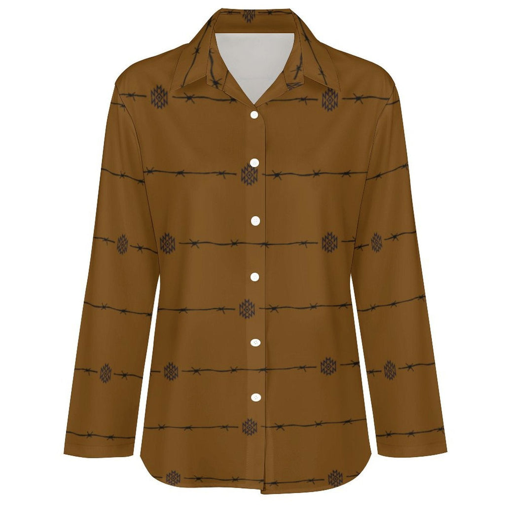Baha Ranch Son of a Bitch Barbwire Long Sleeve Blouse