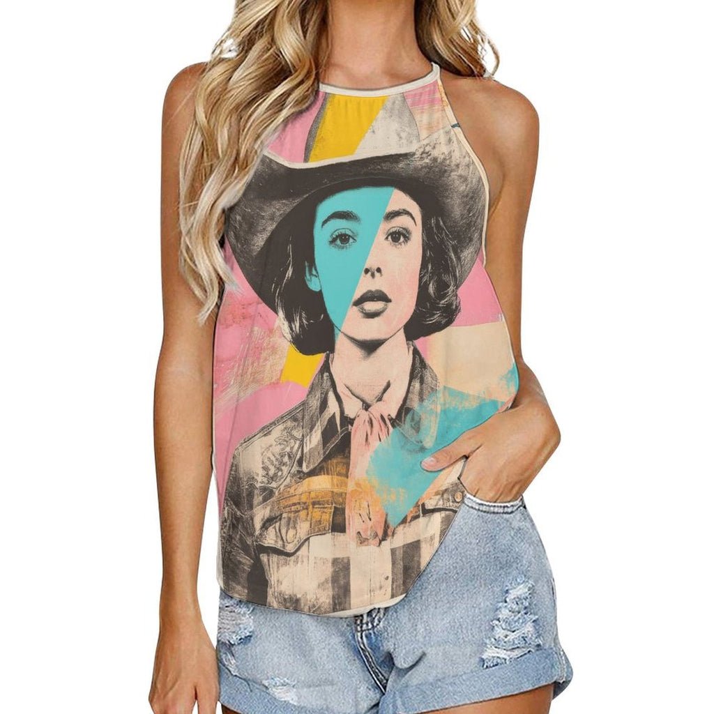 Baha Ranch Turquoise View Retro Pop Western Tank Top