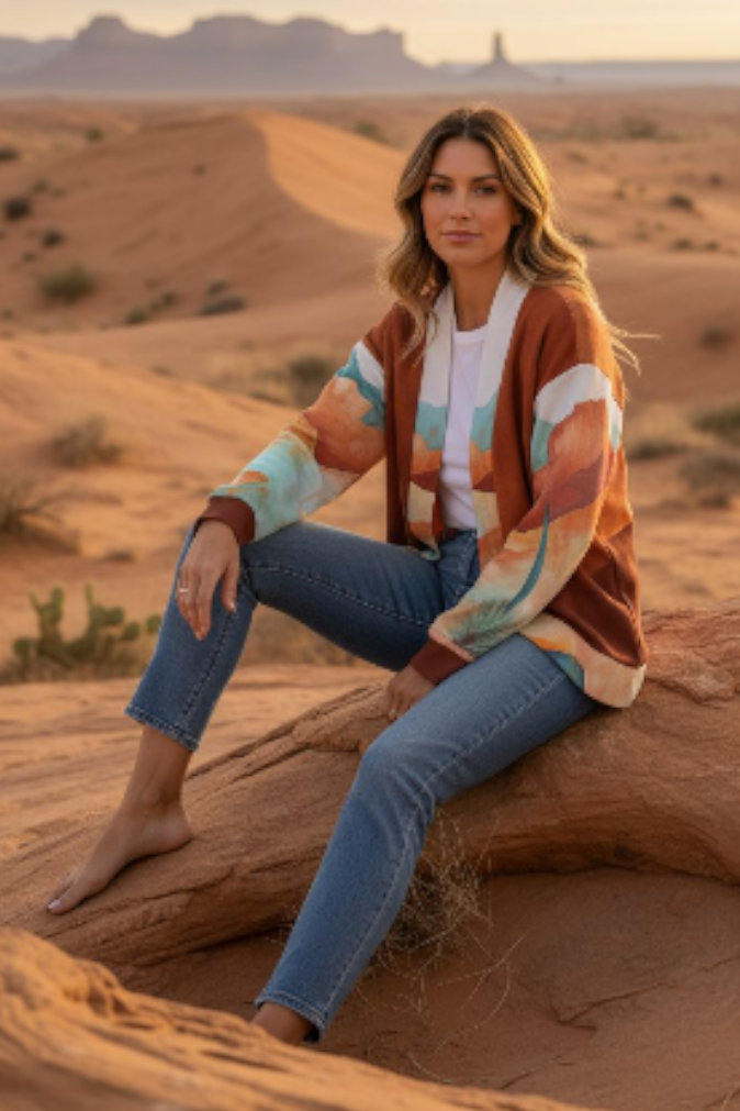 Colores de Mexico Fantasia Drop Shoulder Cardigan