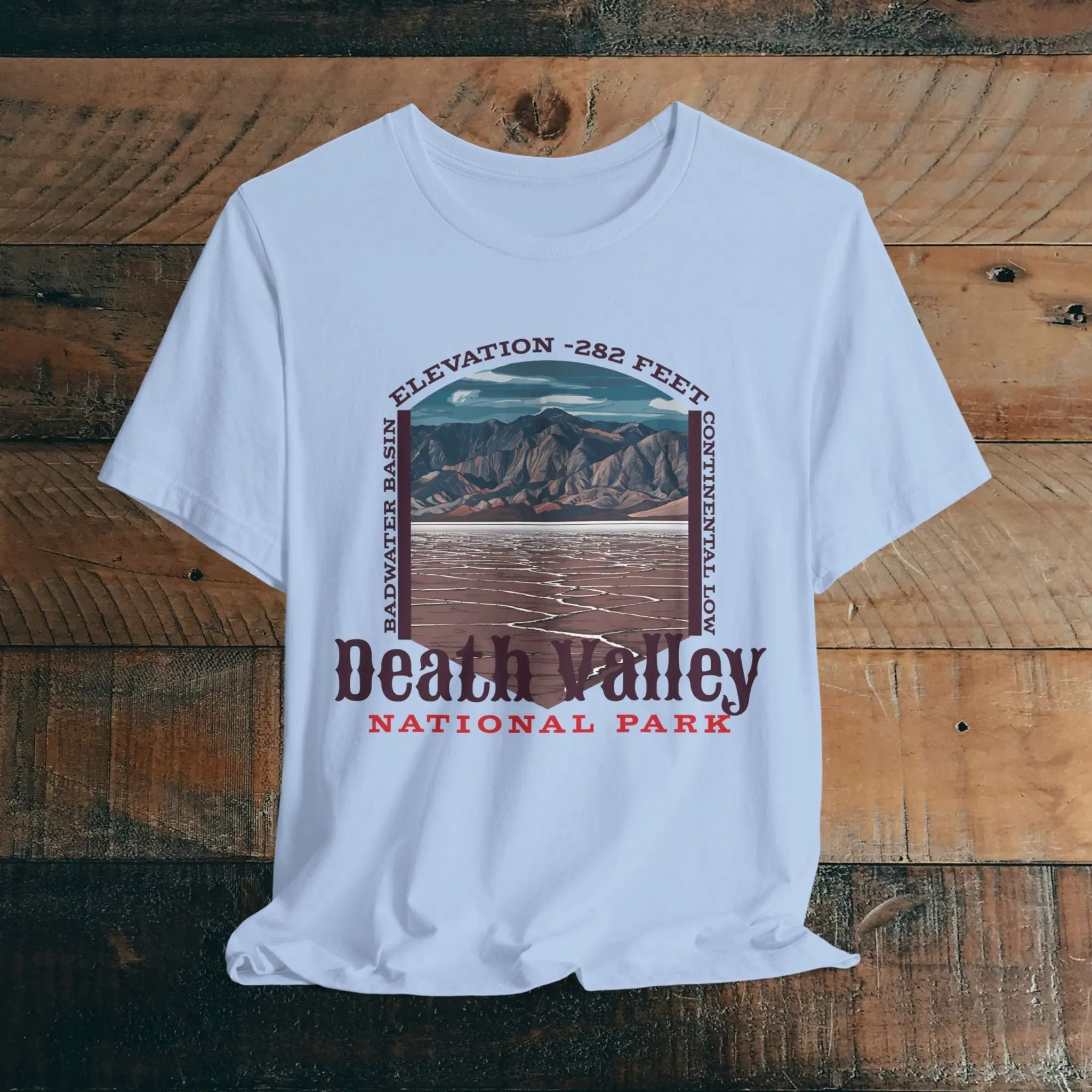 Death Valley National Park Unisex Jersey Tee Airlume Cotton Badwater Basin