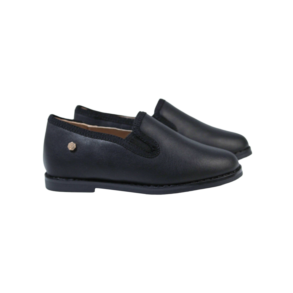 Fintoes Black Leather Boys Dress Shoe For Work And School