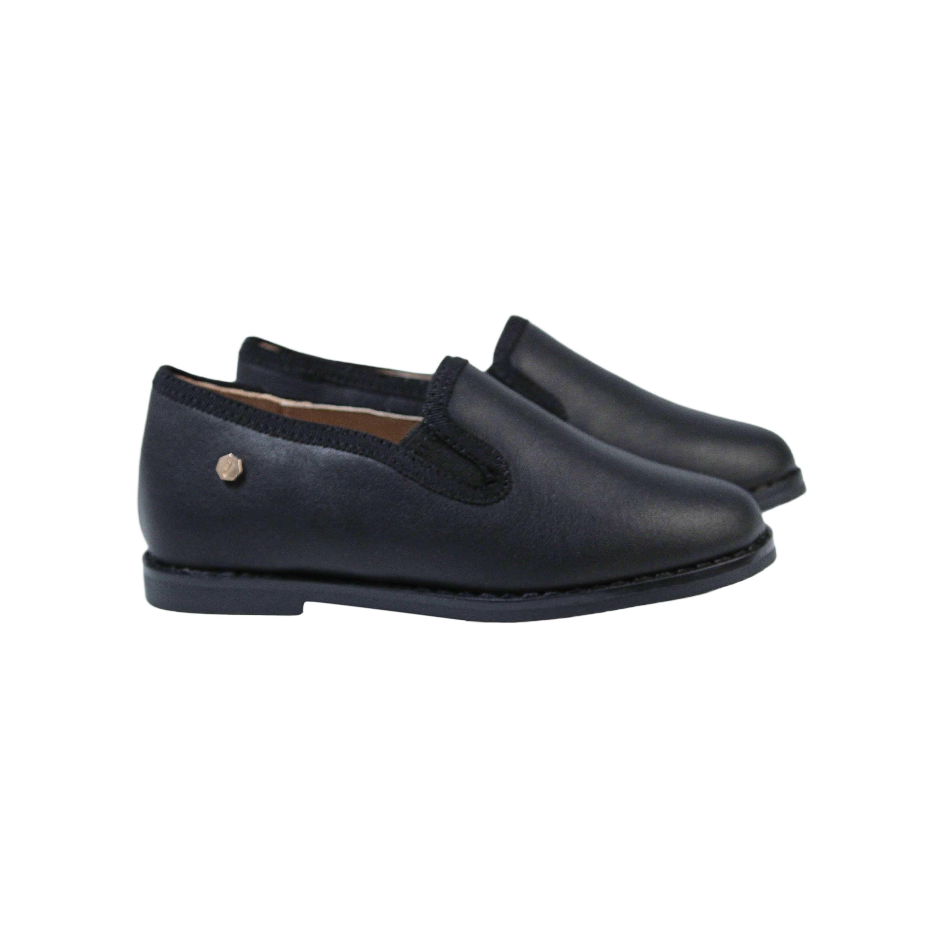 Fintoes Black Leather Boys Dress Shoe For Work And School