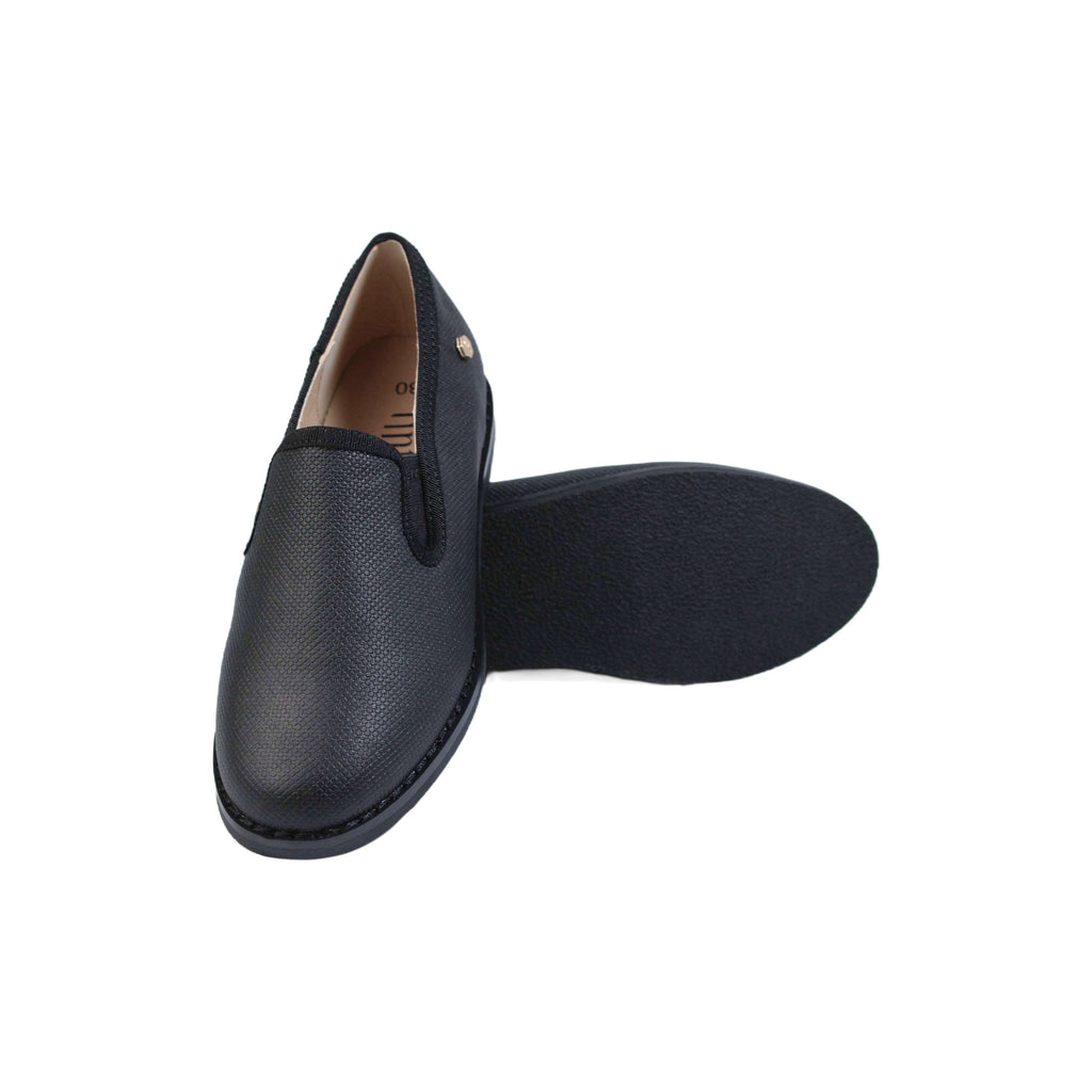 Fintoes Black Designed Leather Boys Dress Shoe For Work And School