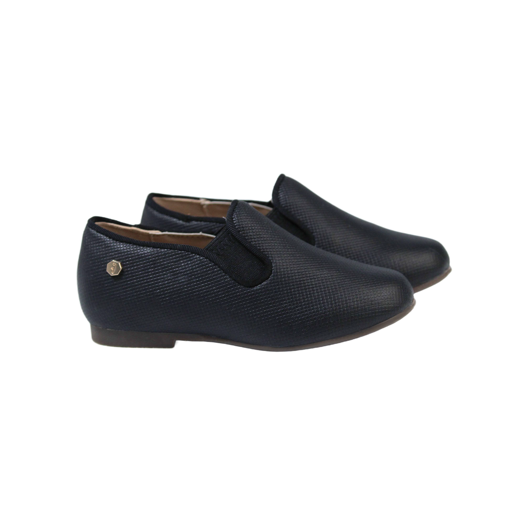 Fintoes Black Designed Leather Boys Dress Shoe For Work And School