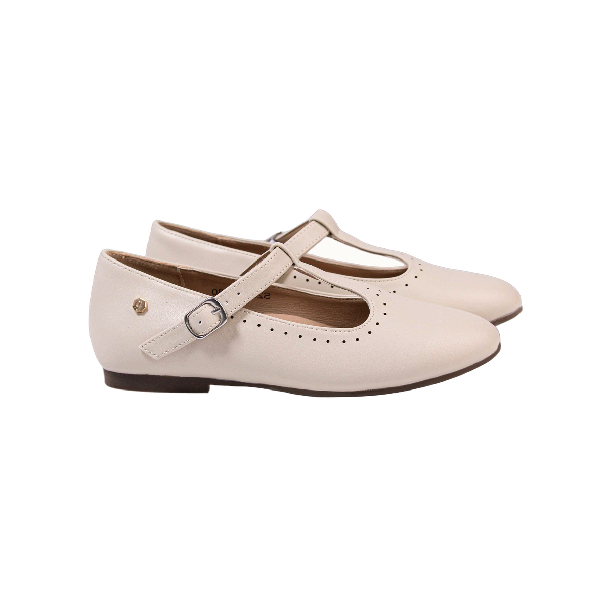 Fintoes Kids' Sand Leather T-Strap Shoes
