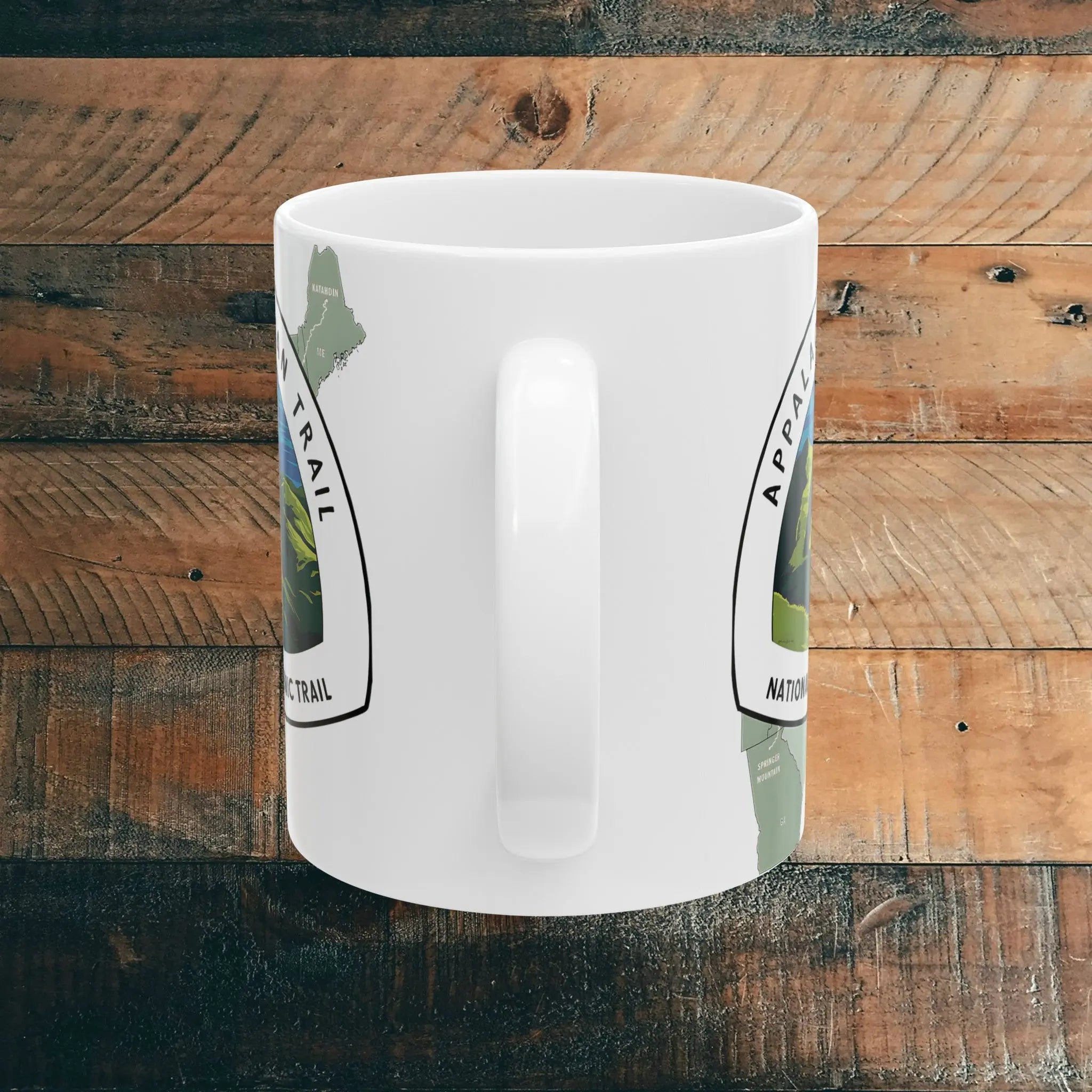 Appalachian Trail Scenic Ceramic Mug (11oz, 15oz) Hike Line Design Mountains